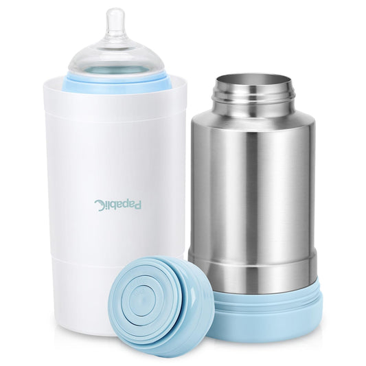 Calentador de Biberones Papablic Portátil Acero Inoxidable Gran Capacidad para Viajes