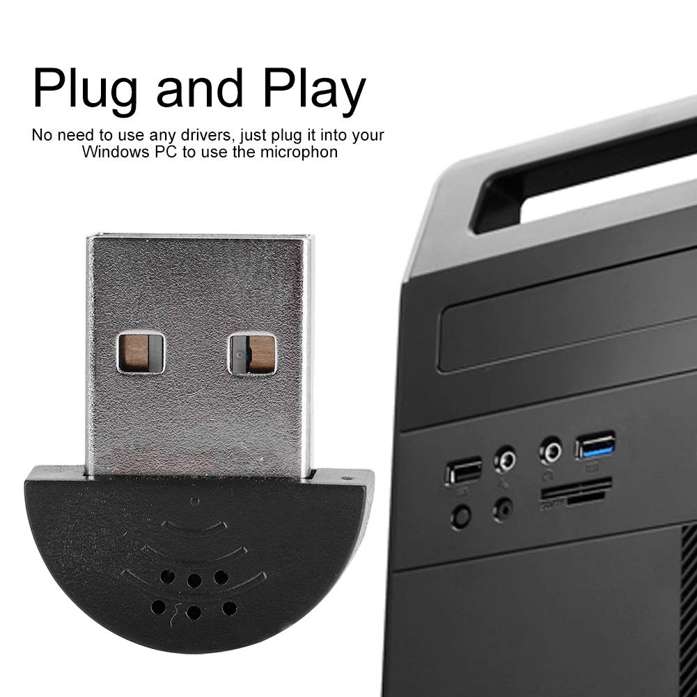 Micrófono USB Mini Wendry Negro para Grabación de Audio en Computadora PC