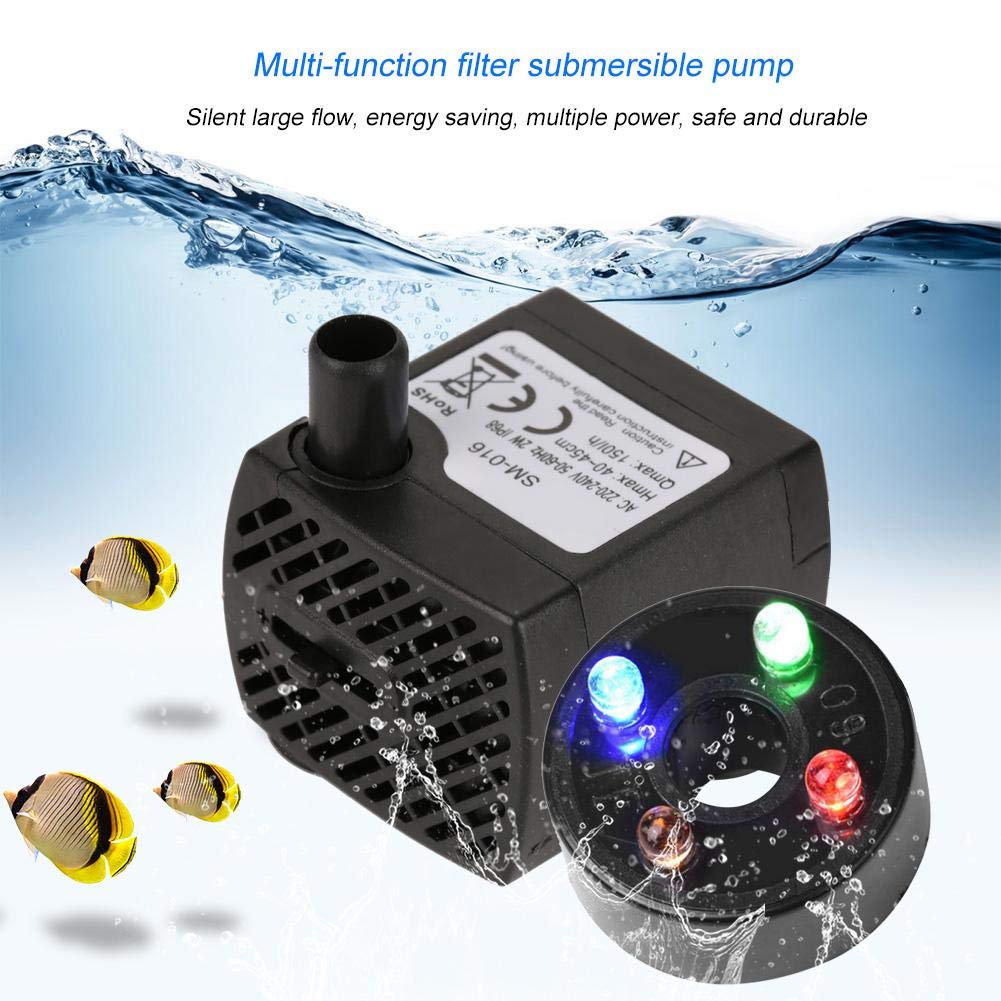 Bomba de Agua Yosoo LED Ultra Silenciosa 2 Vatios para Acuarios y Peceras