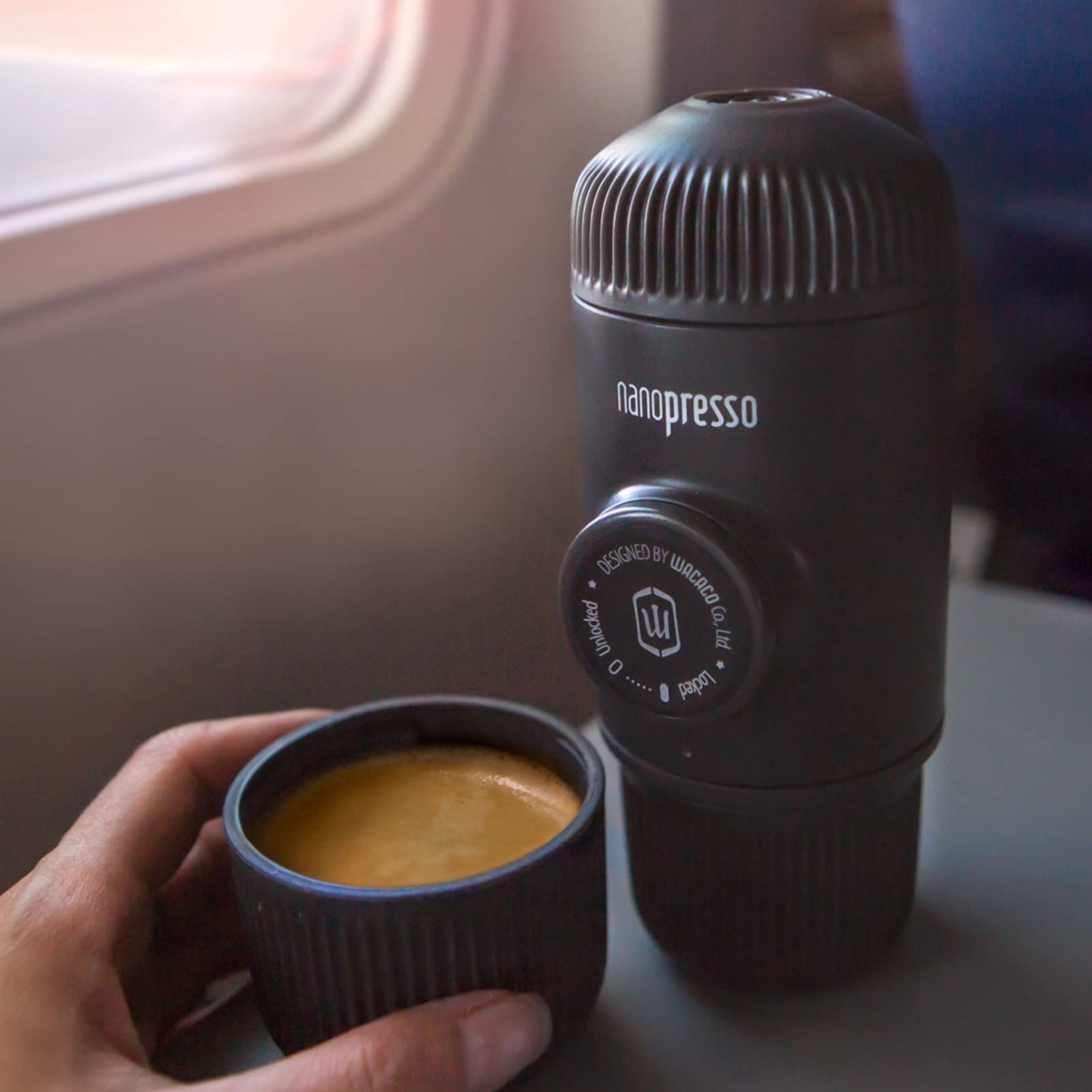 Máquina de Café Espresso Portátil WACACO Nanopresso con NS Adapter Ideal para Acampar