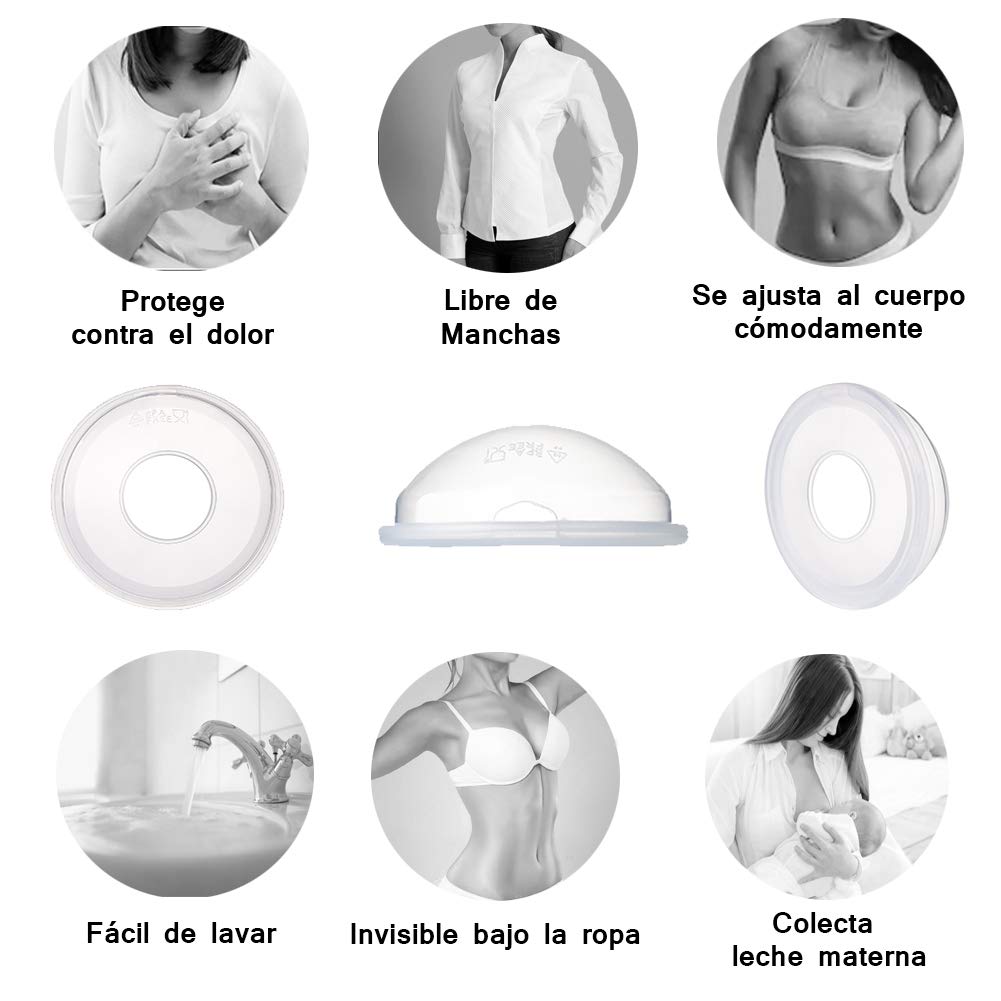 LURKO Duo Pack para Mamás: Extractor de Leche Manual y Protectores de Lactancia, Paquete con Protectores y Recolector de Leche Materna, Libre de BPA, Bolsa Transportadora, Collar Antiderrame