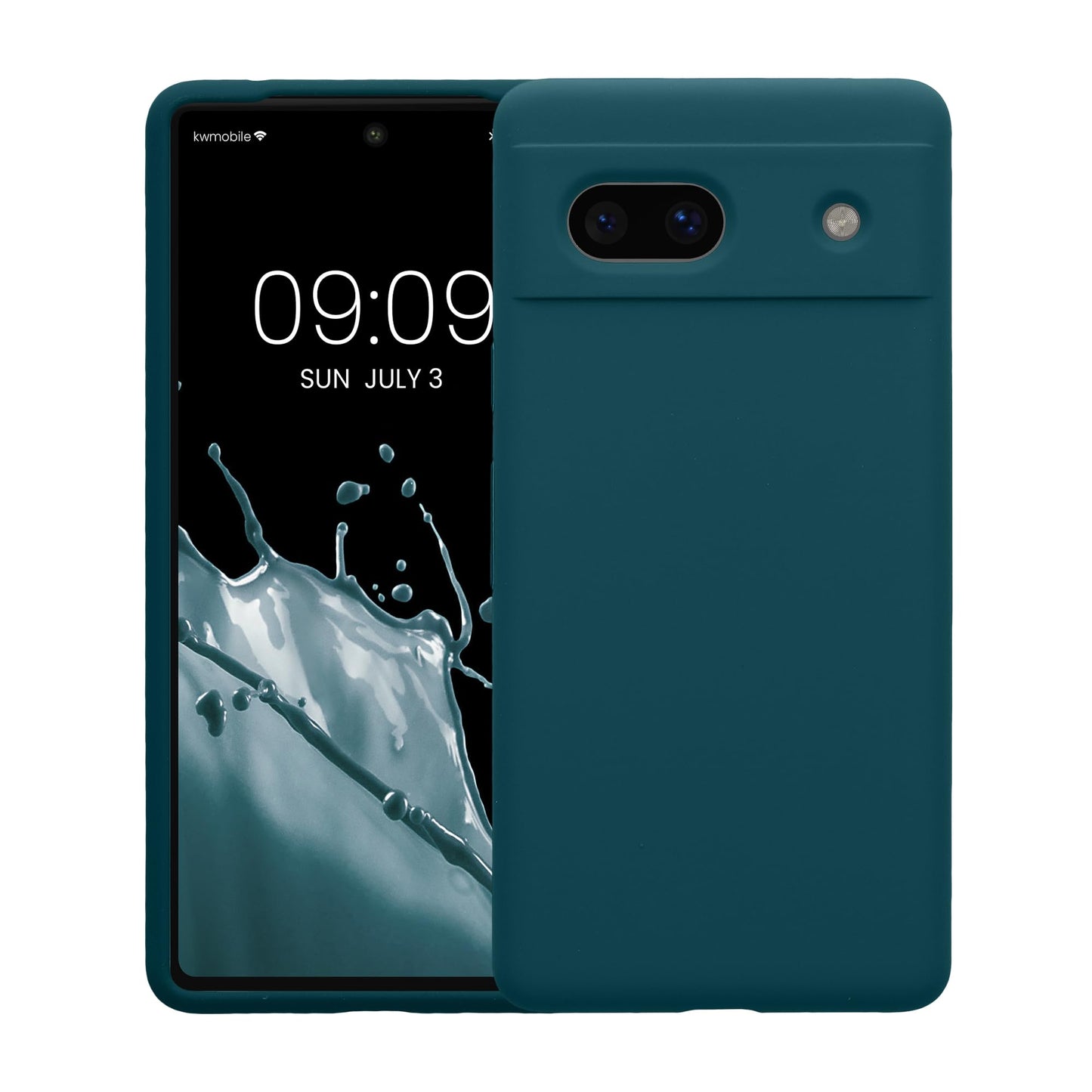 kwmobile Carcasa Compatible con Google Pixel 7a Funda - Case TPU y Silicona antigolpes - Apto Carga inalámbrica - petróleo Mate