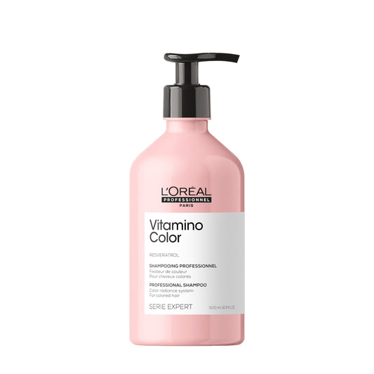 L'Oréal Professionnel Vitamino Color | Shampoo protector de color | Protege y preserva el color hasta por 8 semanas | Evita el deslave para un cabello más brillante | Con tecnología de resveratrol| Para todo tipo de cabello con color | 500ml