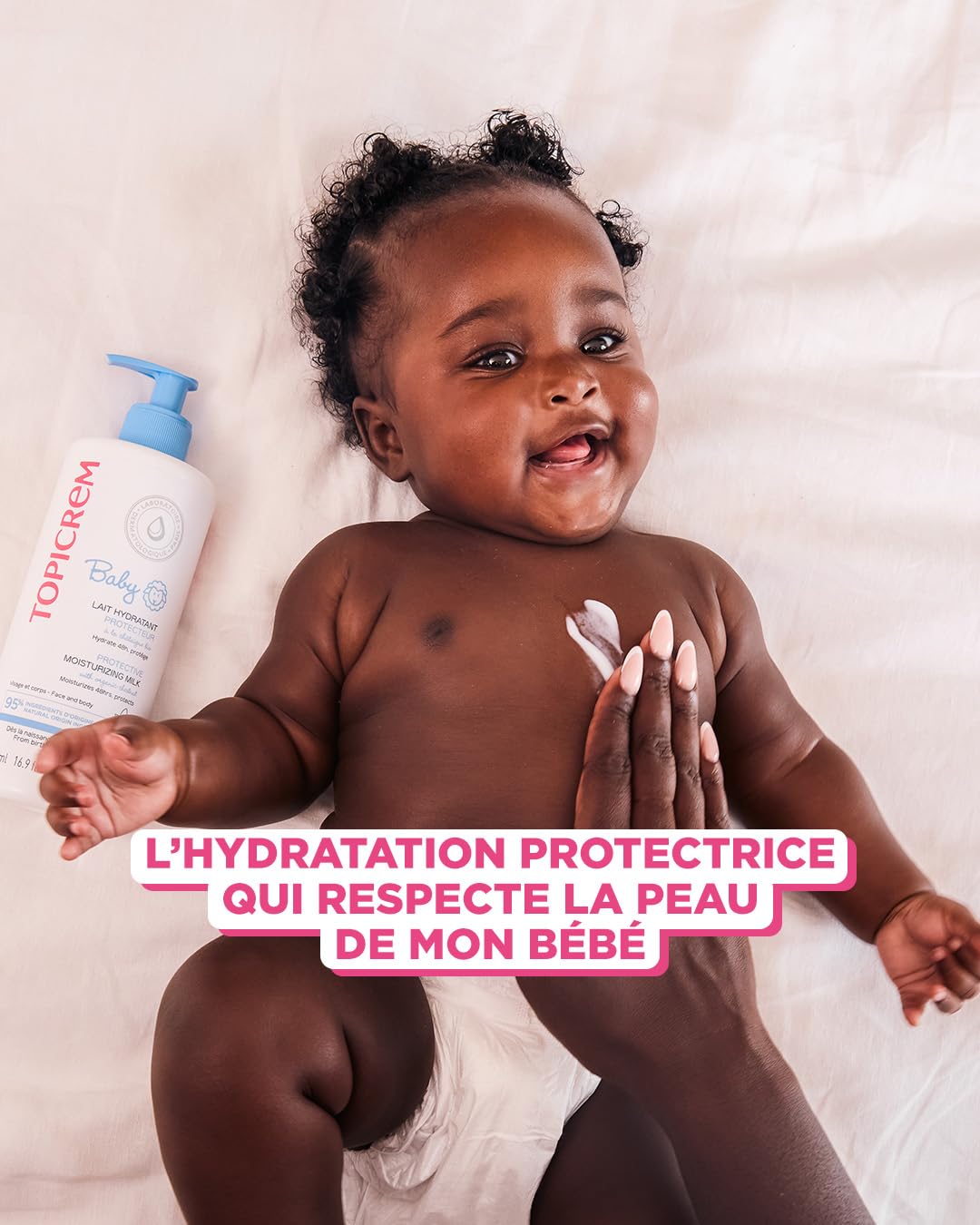 Topicrem - Baby, leche hidratante protectora para bebés, cara y cuerpo, hidratación de 48 horas, nutre, protege la piel, textura untuosa, fragancia delicada, piel sensible, fabricación francesa, 500ml
