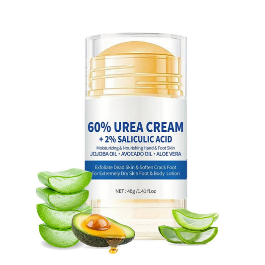 Crema Hidratante con Urea 60 para Pies, Manos y Codos - Exfoliante para Piel Seca, Agrietada y Callosidades (40g)
