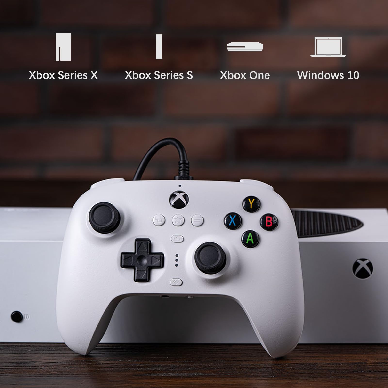 Control Alambrico 8Bitdo Ultimate para Xbox Series X|S, Xbox One, Windows 10/11, Mando con Joysticks de Efecto Hall, Conector de Audio de 3.5 mm, con Licencia Oficial - Blanco