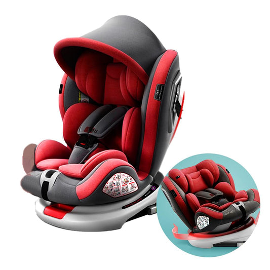 Asiento de Auto FINYQBET rojo 3 en 1 con Rotación 360° y Protección Biónica para Bebé