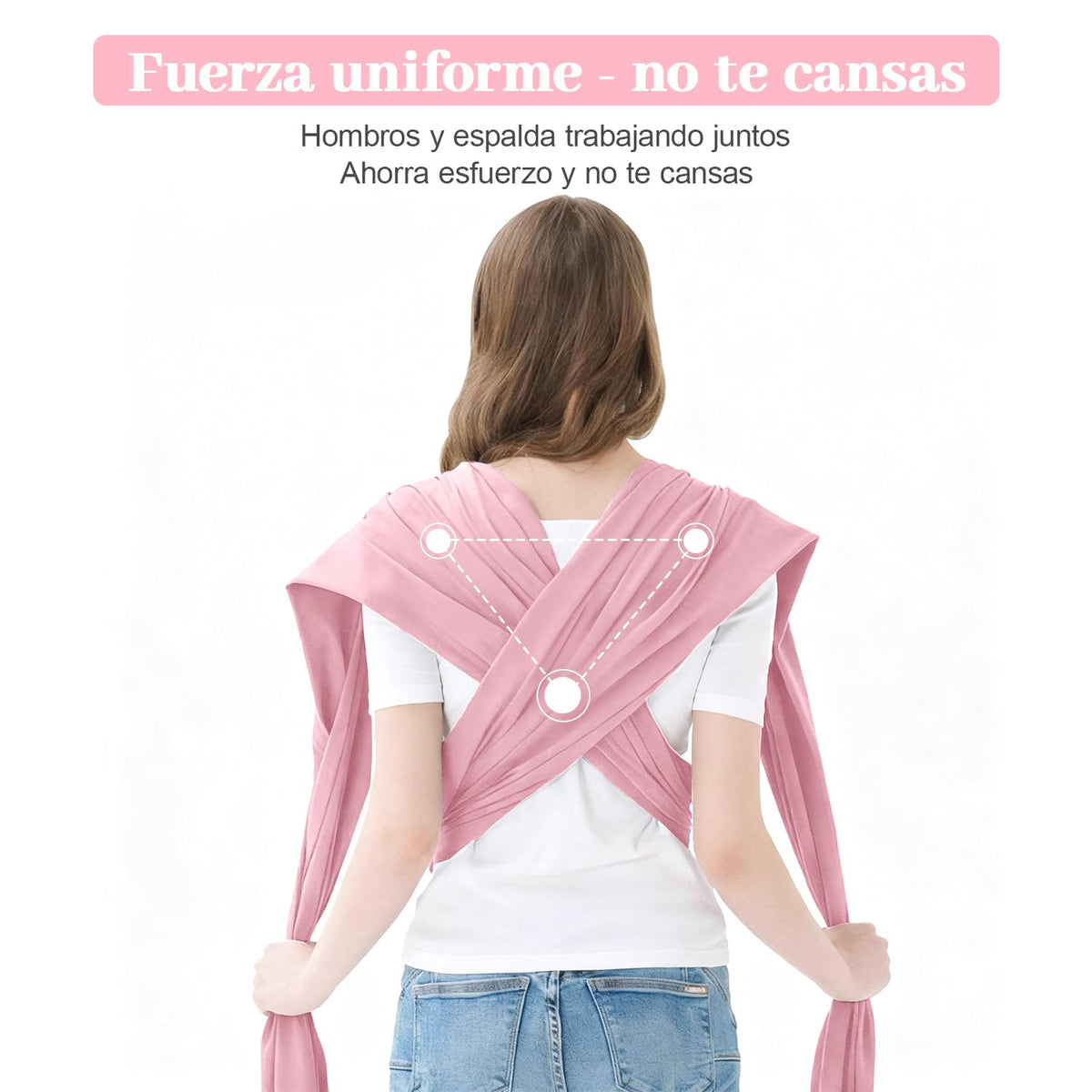 Niños Portador, 1 Pieza ajustable Niños Portador, Fular Elástico para Bebé y Recién Nacido Ergonómico, Hasta 10Kg (Rosa)