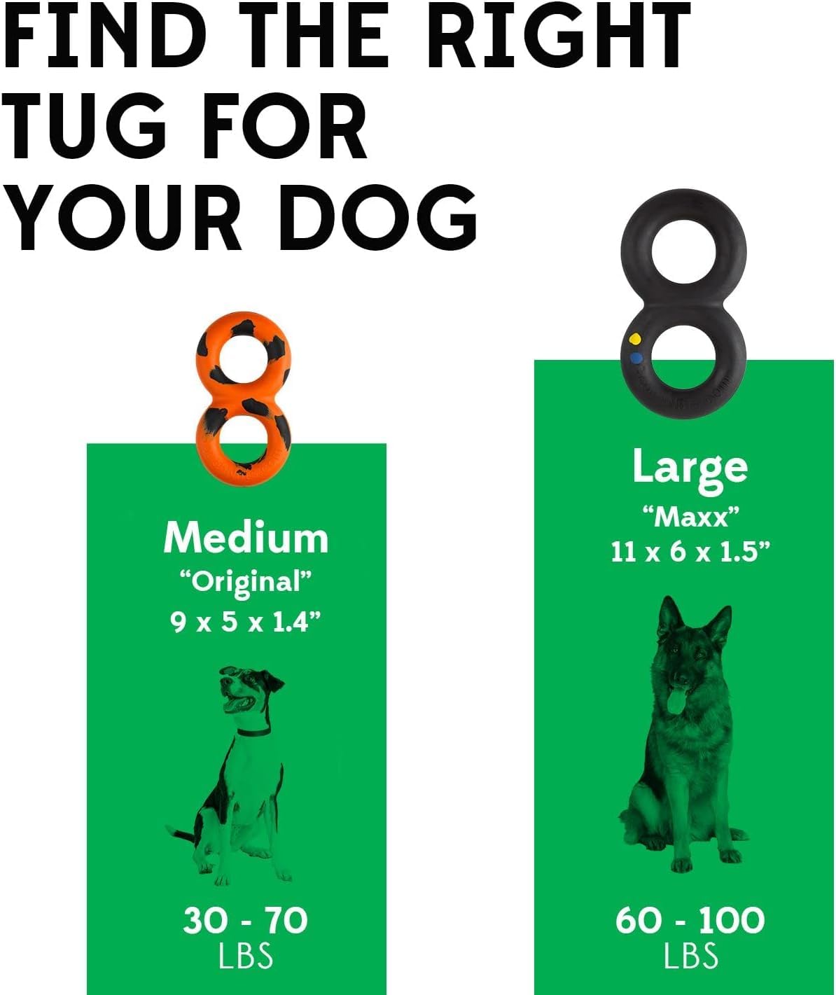 Goughnuts — Juguetes para Perros Que muerden agresivamente | Juguete de Arrastre prácticamente Indestructible para Razas como Pitbulls y pastores alemanes | Juguete de Arrastre Resistente para Perros