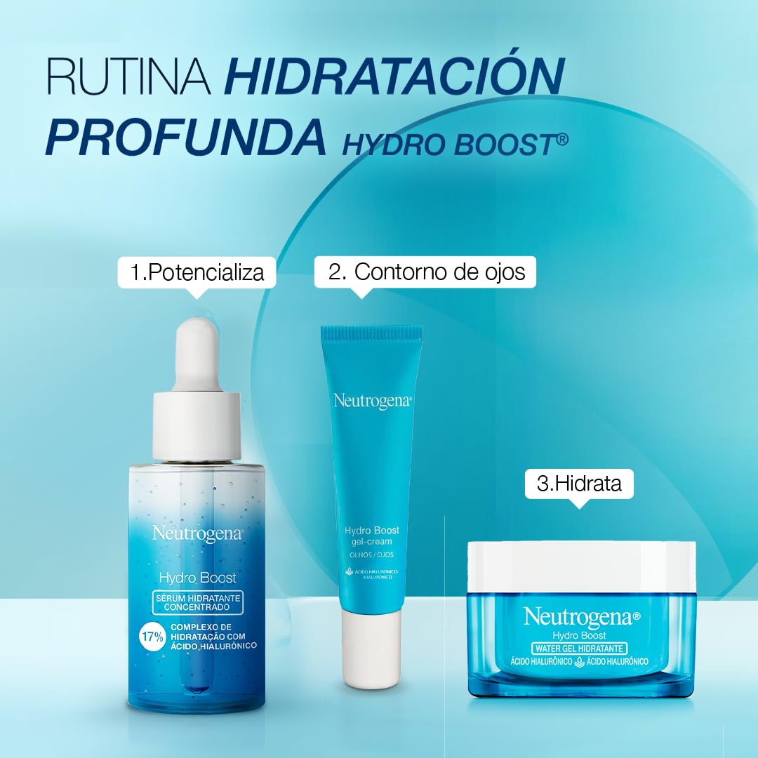 Neutrogena Pack Rutina Facil Hydroboost Acido Hialuronico Water Gel 50 gr + Serum + Crema de Ojos