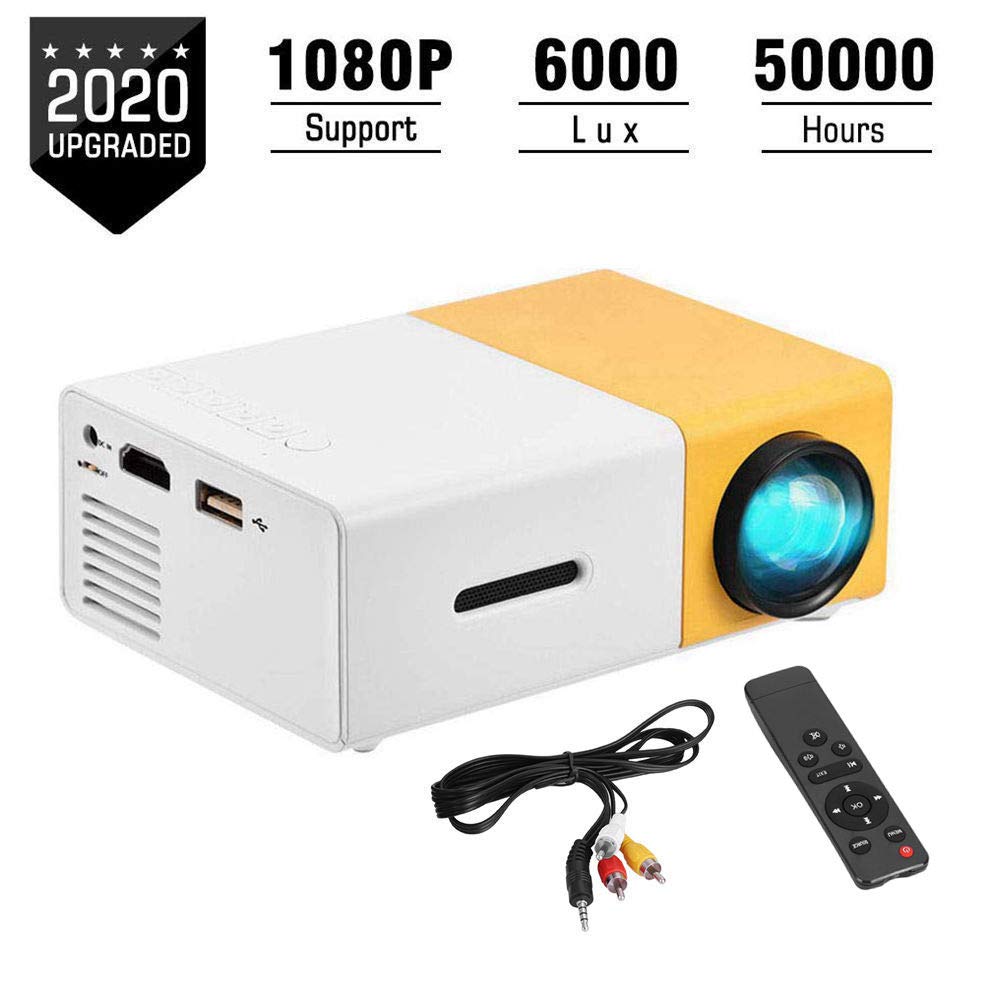 de películas Mini HD, Elegante portátil de Cine en casa Compatible con 720P, Pantalla 1080P, Reproductor Multimedia HDMI Adecuado para recreación(Nosotros)