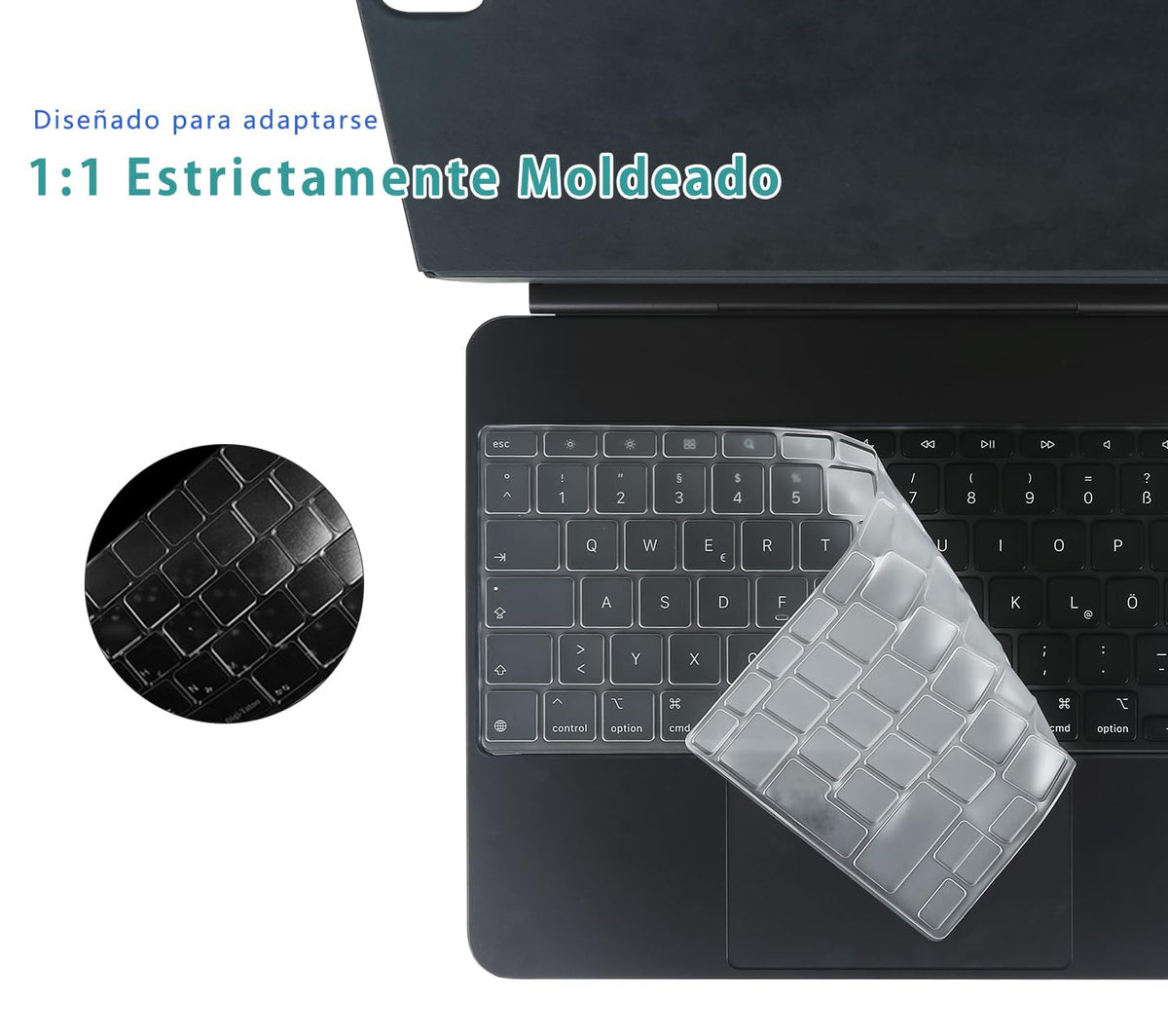 Cubre Teclado Digi-Tatoo Transparente con Teclas de Función para iPad Magic Keyboard 2026 iPad Air 13 (M4/M3) y Pro 13 (M5/M4) en Español