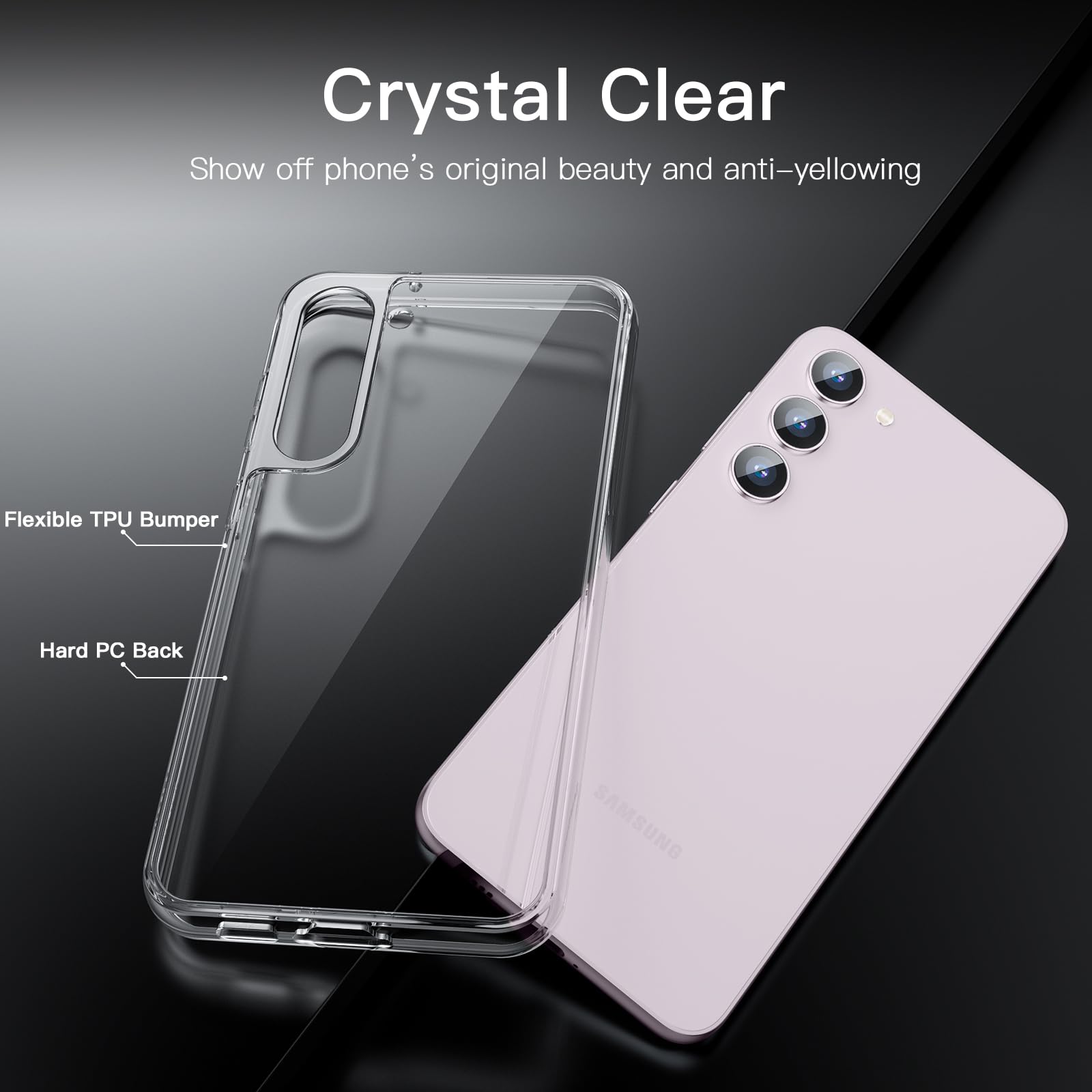 JETech Funda para Samsung Galaxy S23+ / S23 Plus 5G 6.6 Pulgadas, Anti-Amarillo Antigolpes Protectora Carcasa, Antiarañazos PC Duro Respaldo (Transparente)