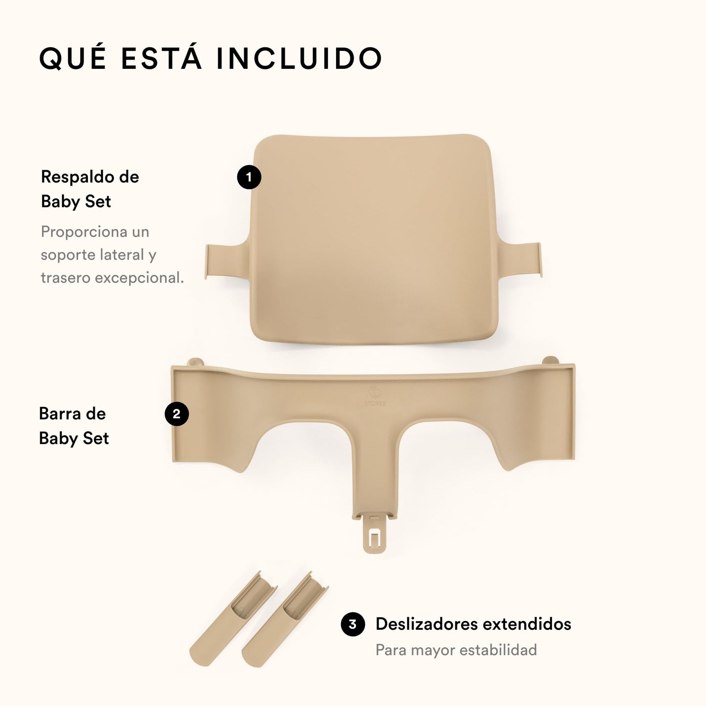 Tripp Trapp Baby Set 2 de Stokke, Edad 6-36 meses - Convierta la silla Tripp Trapp en una cómoda trona (White)