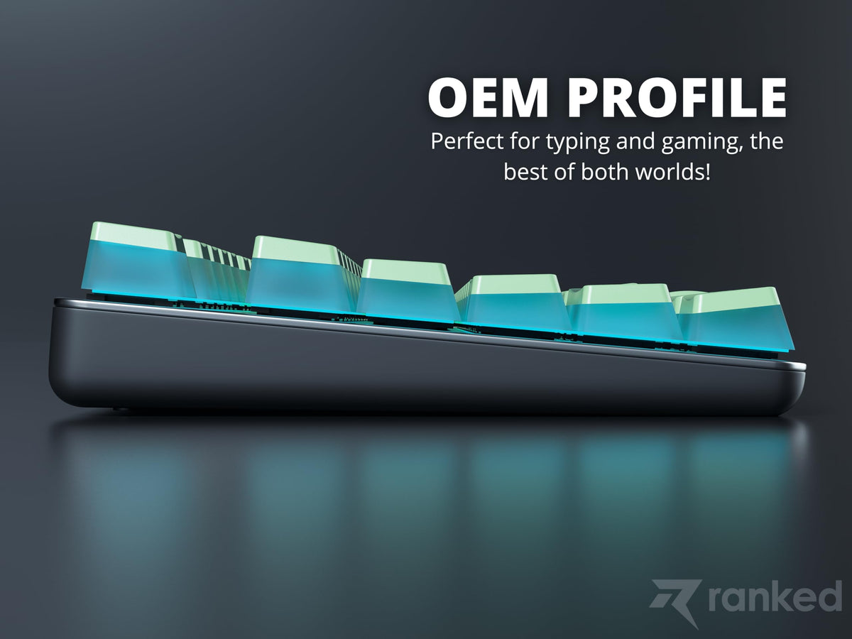Teclas PBT Ranked Pistacho Diseño Translúcido para Teclado Mecánico RGB
