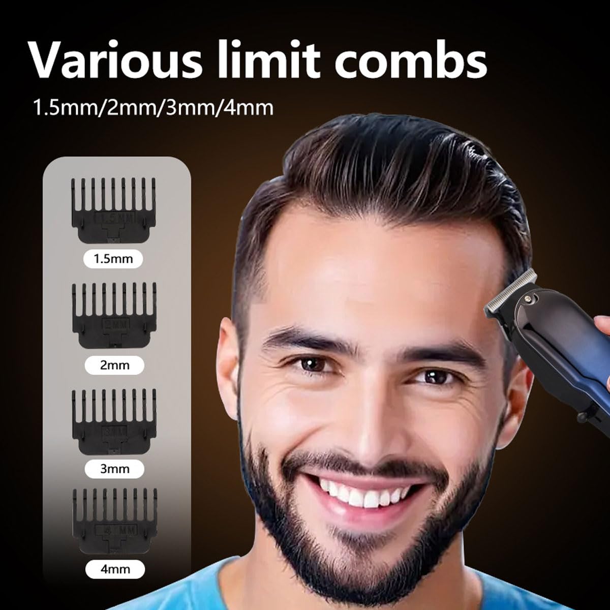 HPLRZXI Afeitadora eléctrica 4D recargable, afeitadora eléctrica para hombre en seco húmedo IPX7 impermeable con patillas.