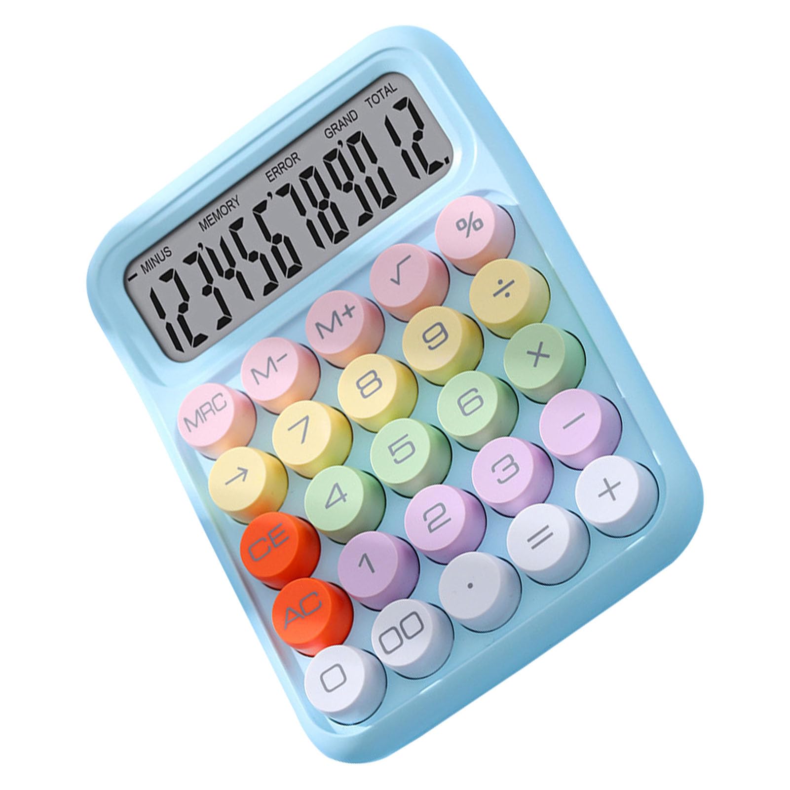 Calculadora Electrónica de Colores, Calculadora a Prueba de Salpicaduras, Conveniente para Uso Escolar y Doméstico (Cielo Azul)