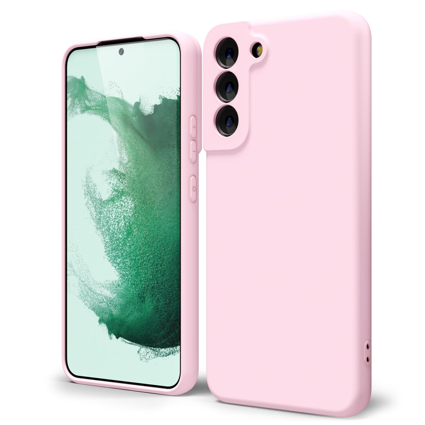 oakxco - Funda de silicona líquida para Samsung Galaxy S22 Plus, bonita funda delgada de goma suave TPU lisa de gel para mujeres y niñas, estética, mate sólido protector y a prueba de golpes, rosa