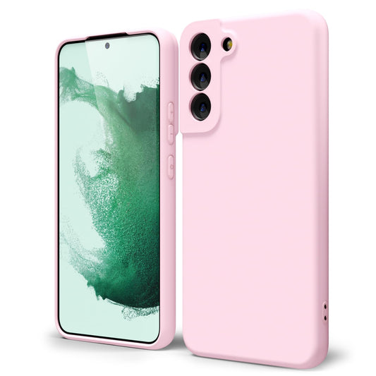 oakxco - Funda de silicona líquida para Samsung Galaxy S22 Plus, bonita funda delgada de goma suave TPU lisa de gel para mujeres y niñas, estética, mate sólido protector y a prueba de golpes, rosa