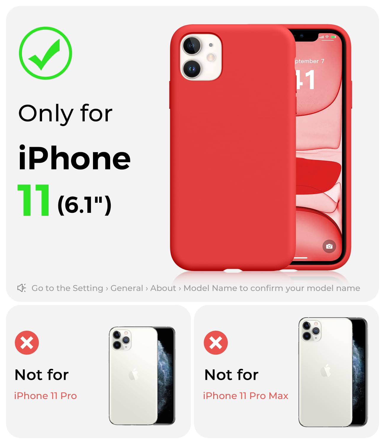 AOTESIER - Funda compatible con iPhone 11, silicona de grado alimentario, protección contra caídas de cuerpo completo, a prueba de golpes, con forro suave antiarañazos para iPhone 11 de 6.1 pulgadas,
