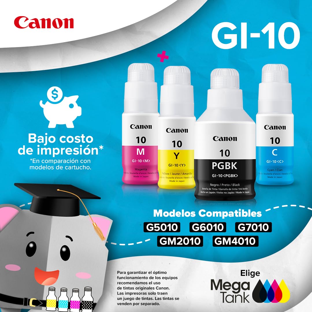 Canon Impresora Multifuncional Wi-Fi G7010 de Tanque de tintas, Bandeja de Entrada de 350 Hojas con ADF y Fax