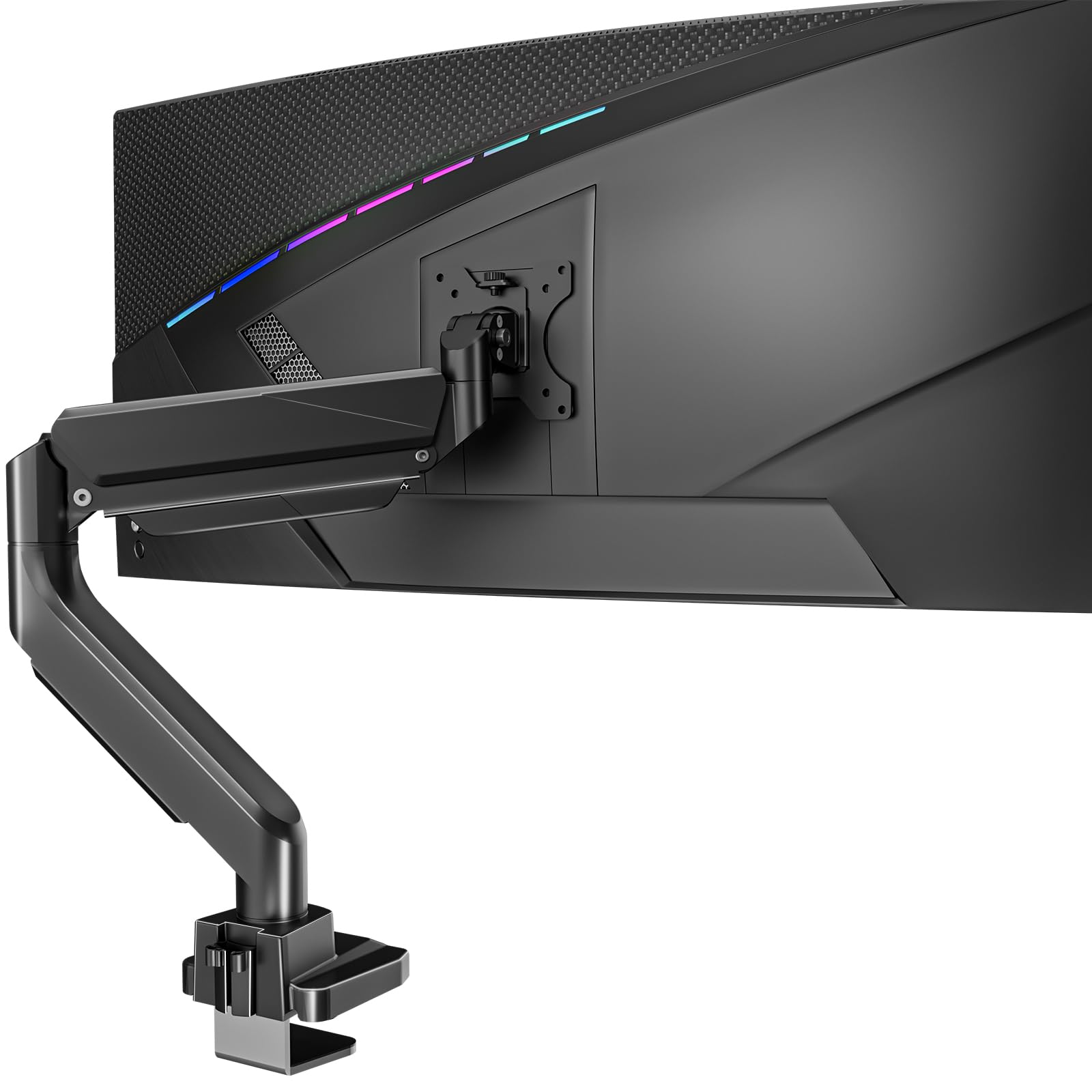 Soporte para Monitor WALI Negro con Brazo Ultra Ancho y Resorte de Gas Ajustable hasta 35 Pulgadas