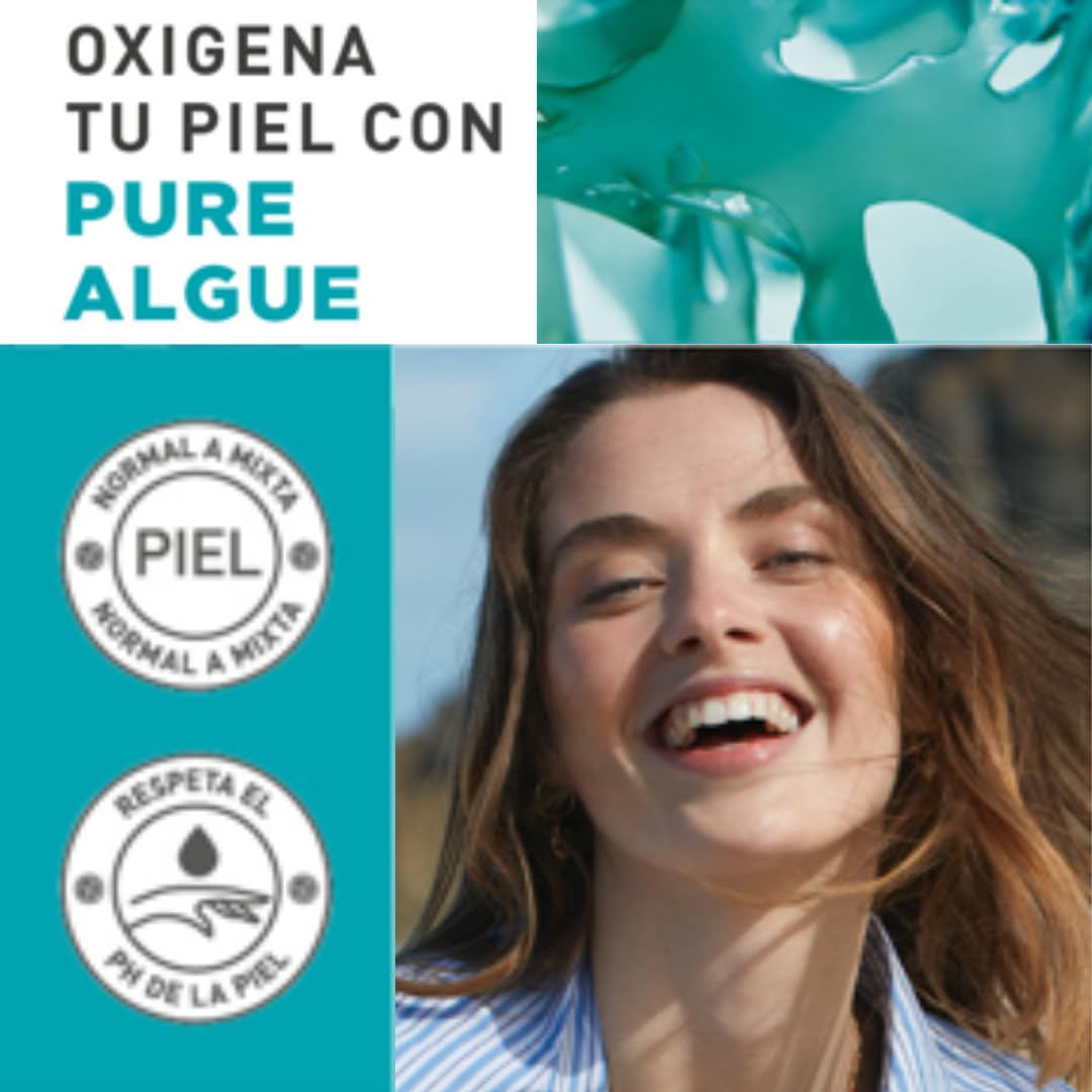 Yves Rocher MAXI Set Oxigenante PURE ALGUE: Gel Limpiador Ultrar Frescor (390 ml) + Agua Micelar Desmaquillante 2 en 1 (400 ml)