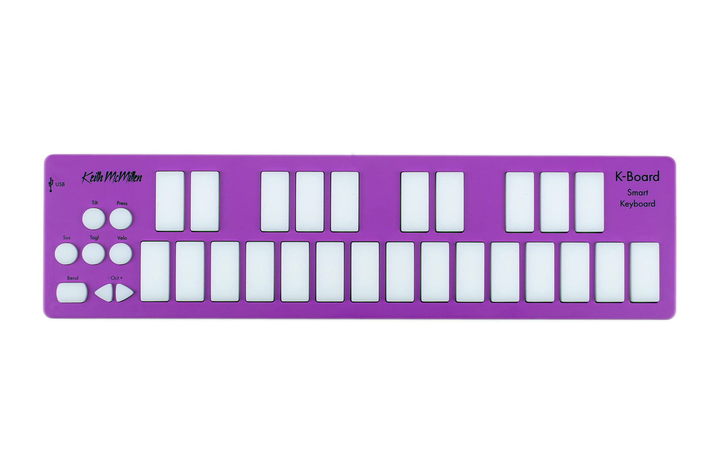 Keith McMillen Instruments K-Board-C | driver de teclado MIDI de 25 teclas USB MPE con USB-C (orquídea)