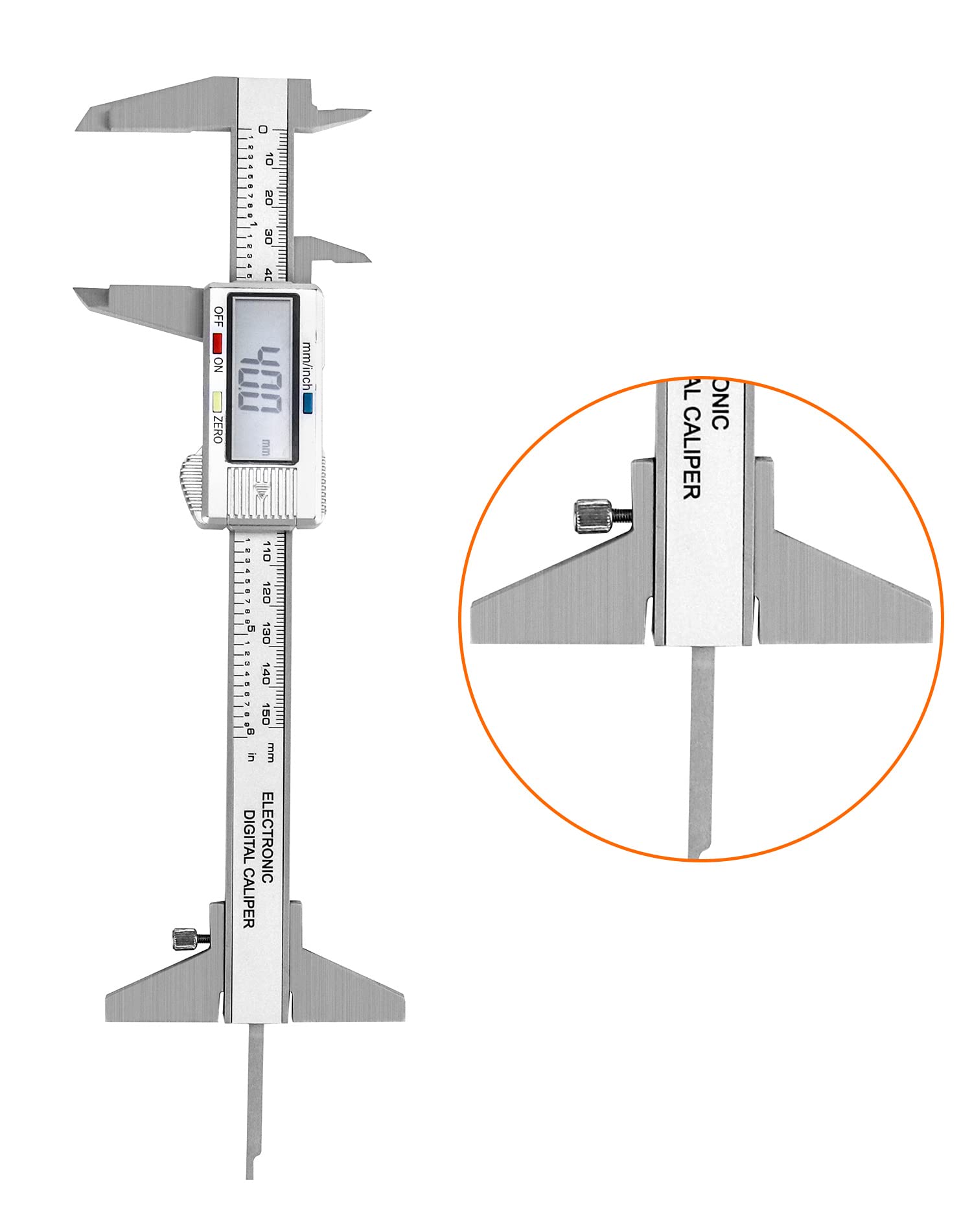 Base de Profundidad para Calibrador QWORK Acero al Carbono T-Bar para Calibradores de 4", 6", 8", 12"