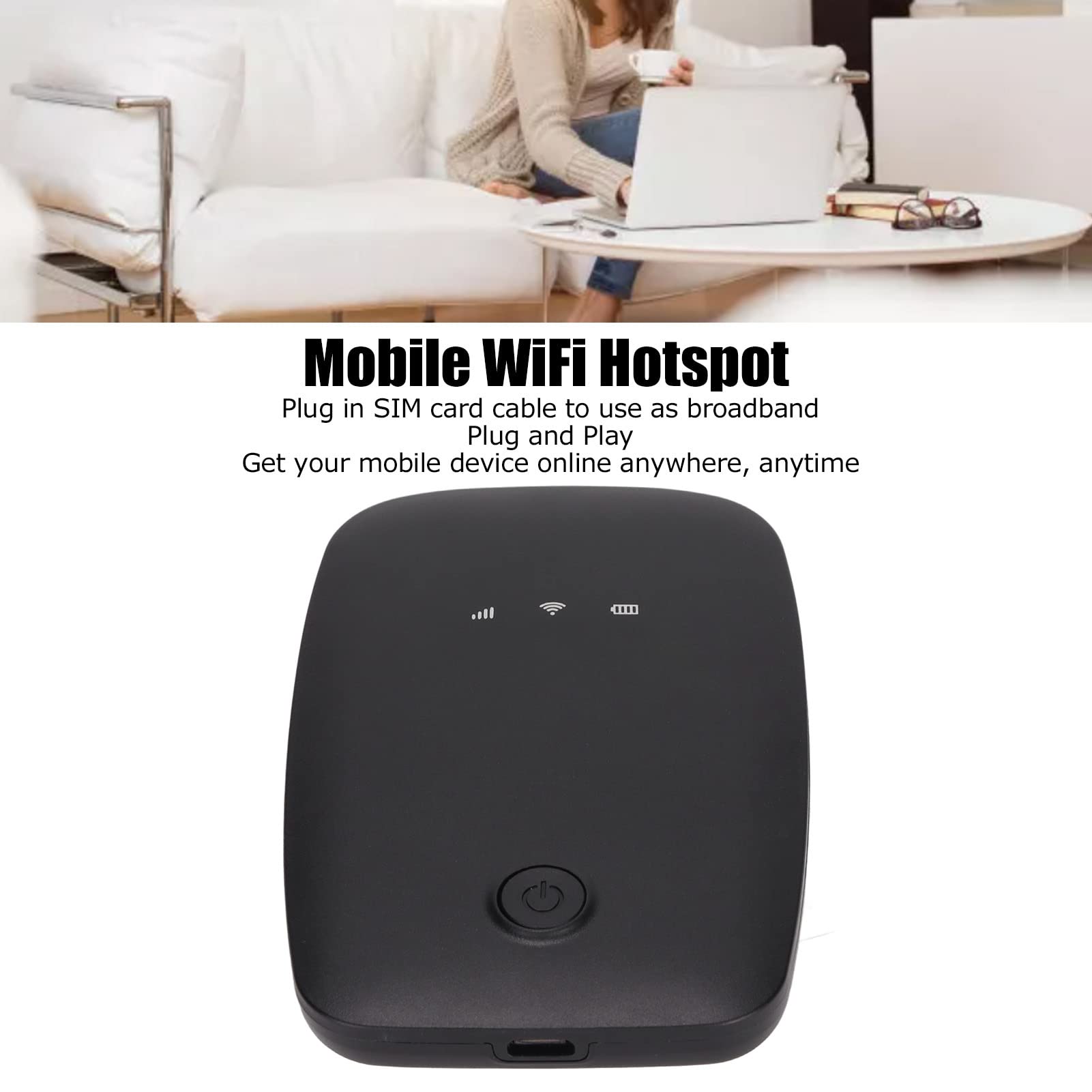 Punto de Acceso WiFi 4G LTE Alto Rendimiento 150 Mbps Inalámbrico Portátil para Oficina en Casa