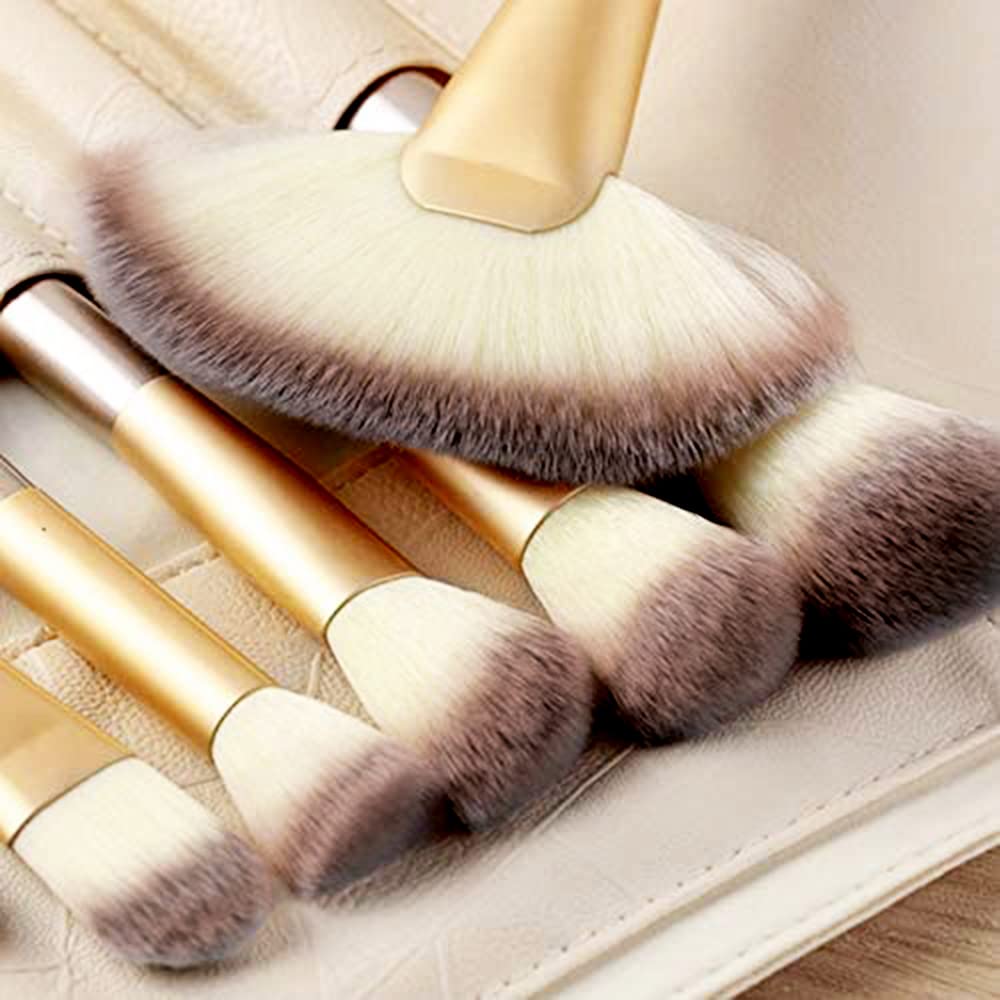 Brochas de Maquillaje Profesional 24 Piezas | Cepillo Sintético, Bolsa de Viaje