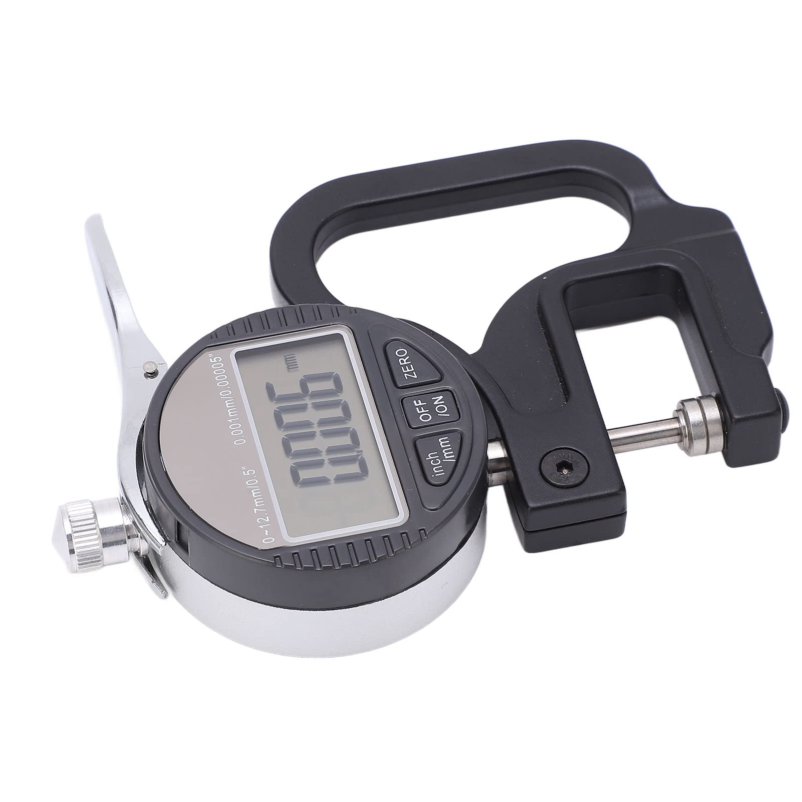 Tgoon Medidor de espesor digital, ABS de aluminio Medidor de espesor preciso para tela de de cuero Película Esponja Alambre