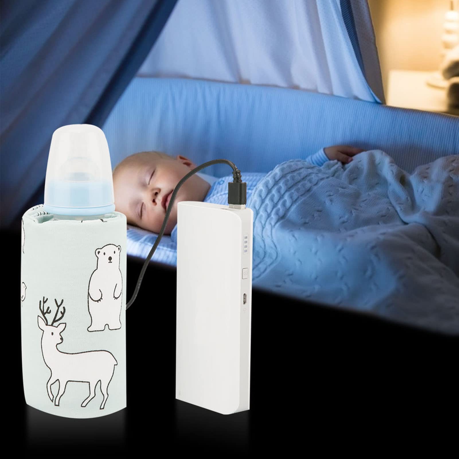 Funda para Biberón que Mantiene el Calor, Bolsas para Biberones Portátiles, USB para Mantener el Calor de la Leche, Calentador Multifunción para Taza de café, té, Bebida, Bolsa de (Tipo 1)