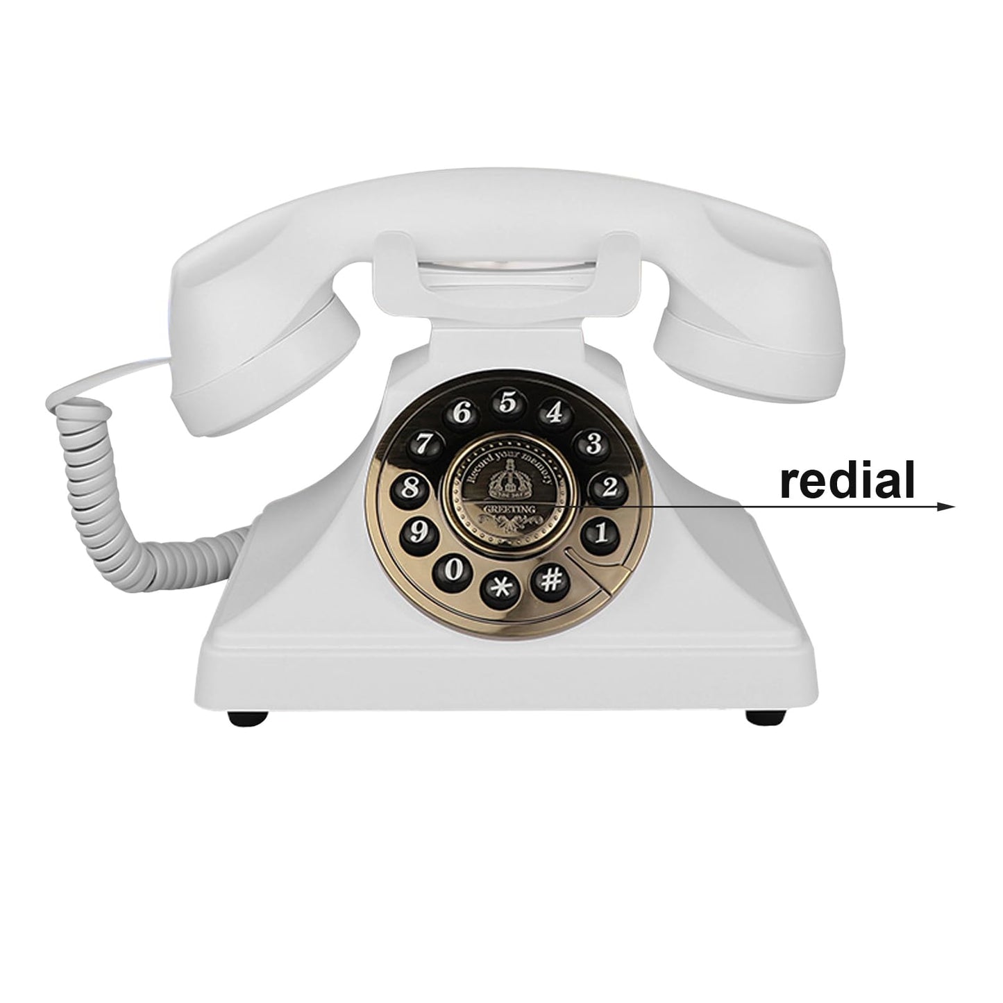 Teléfono clásico blanco, teléfonos fijos retro con cable para el hogar, teléfono de computadora de una sola línea de moda antigua con timbre fuerte para personas mayores, teléfonos antiguos clásicos