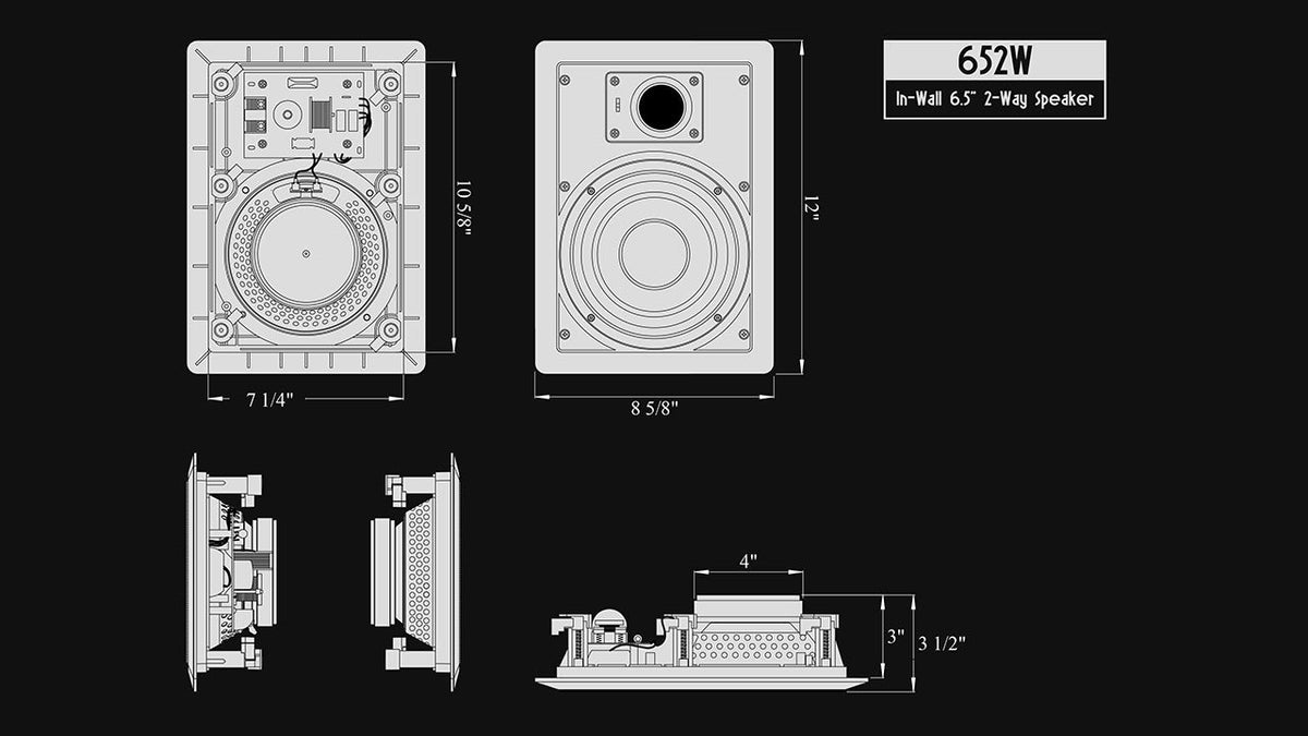 Bocina de Pared 80 Watt Tweeter Pivotante Blanco