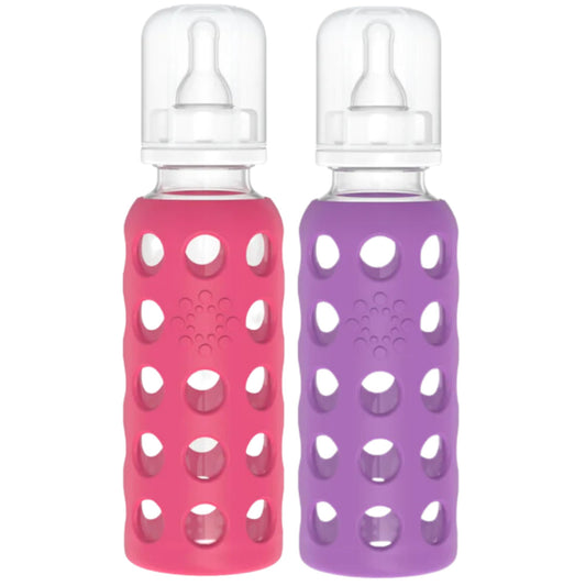 Lifefactory Baby Bundle - Bottle Set - Raspberry/Royal Purple - 9 oz - 2 pk