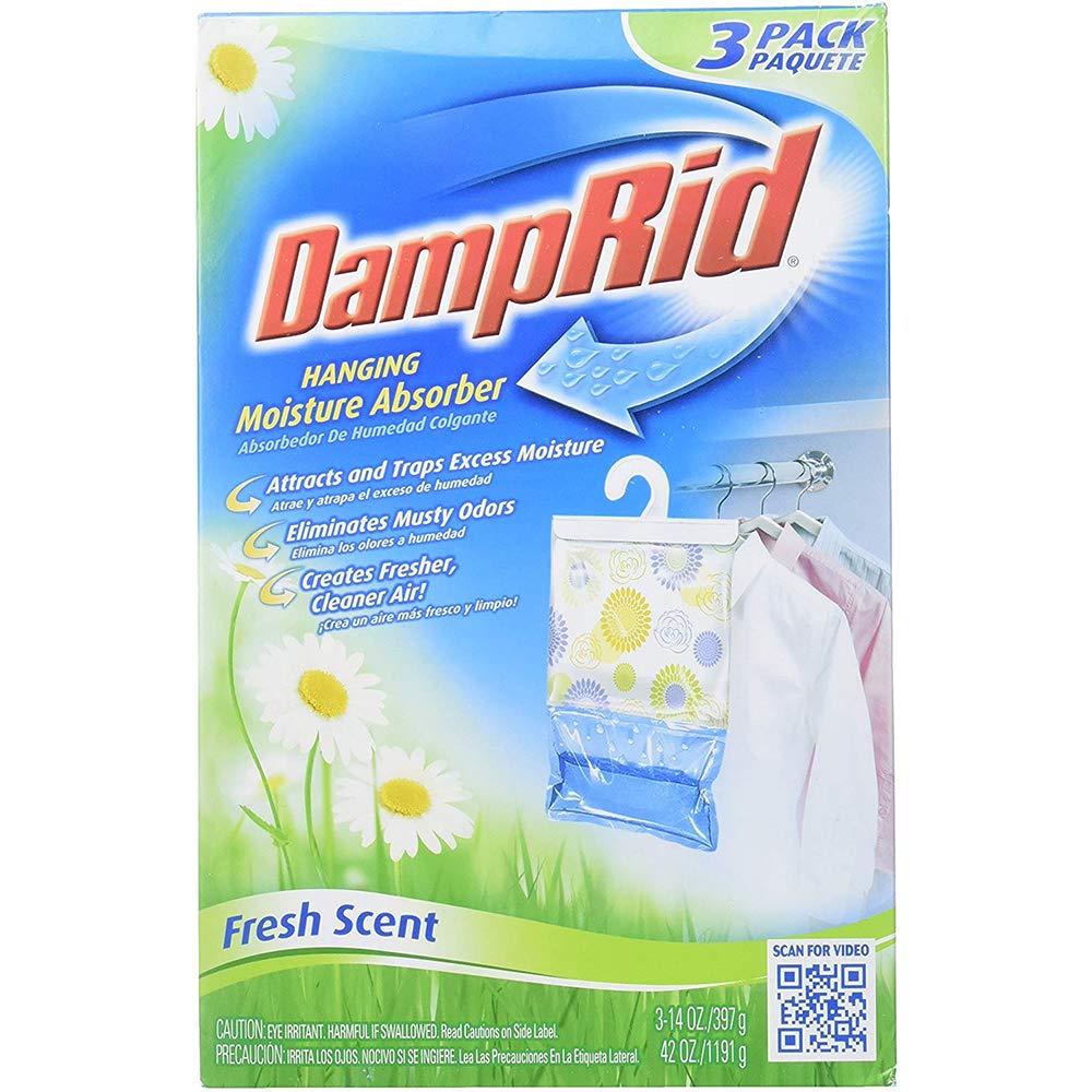 Damp Rid Hanging Humedad Absorber fresco aroma Bag 14 oz 3/Pack