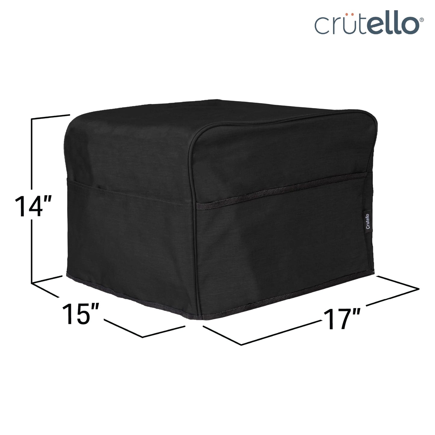 Funda para horno tostador convección con bolsillos de almacenamiento, grande, se adapta a máquinas de hasta 17 x 15 x 14 pulgadas, color negro