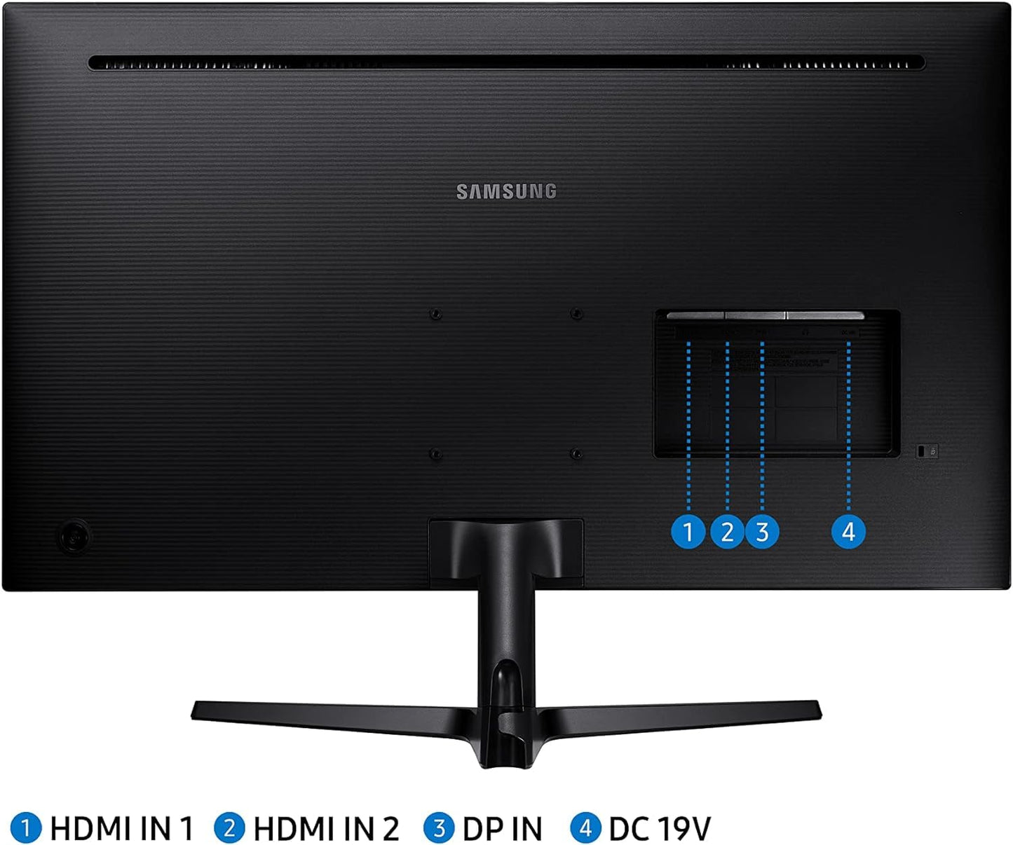 SAMSUNG Monitor UJ59 4K de 32 pulgadas (LU32J590UQNXZA) - UHD, 3840 x 2160p, 60hz, 4ms, monitor dual, monitor de laptop, soporte de monitor/elevador/montaje compatible con AMD FreeSync, juegos, HDMI, DP, negro