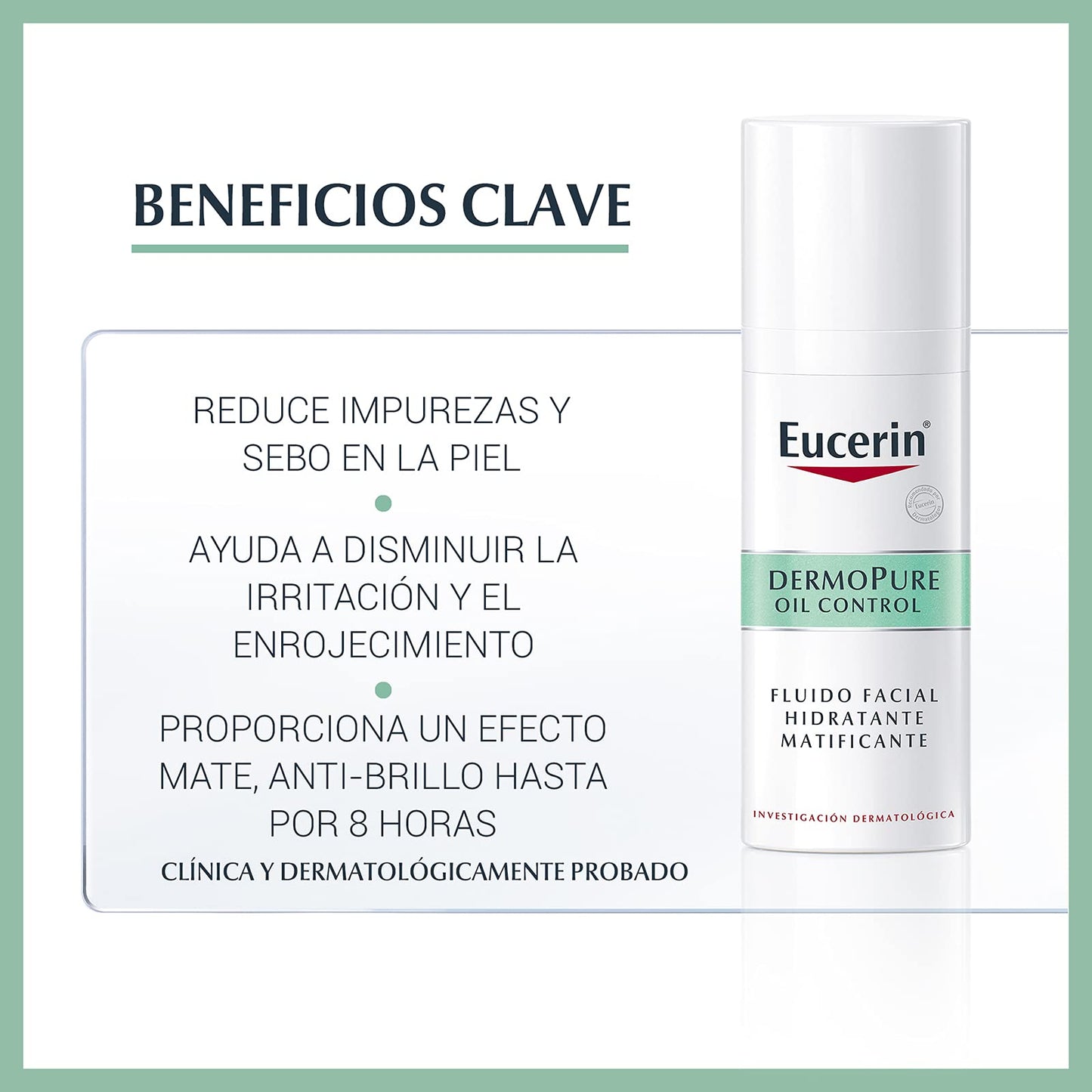Eucerin Fluido Facial Hidratante Matificante para piel grasa, 50 ml + Exfoliante facial piel grasa imperfecciones 100ml