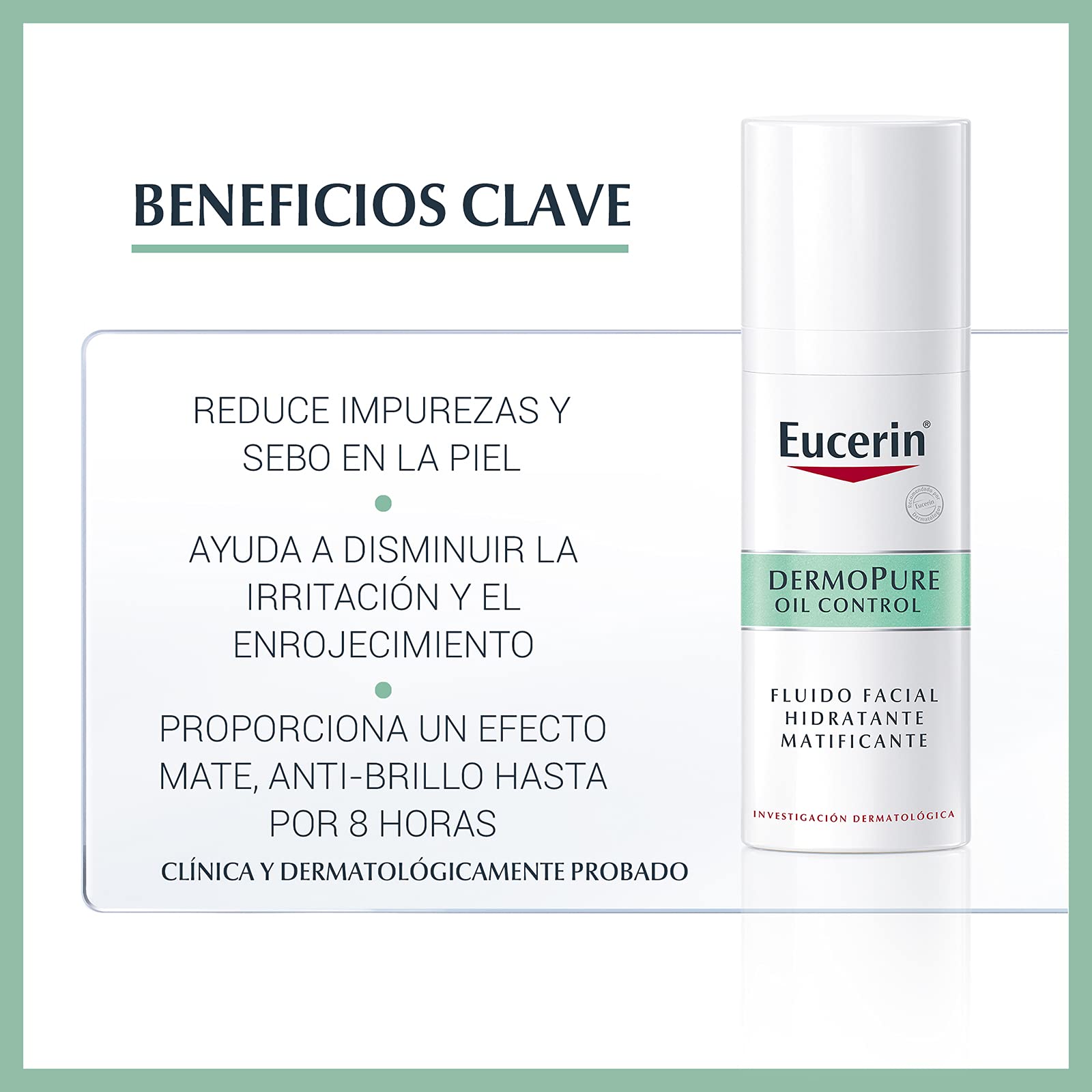 Eucerin Fluido Facial Hidratante Matificante para piel grasa, 50 ml + Exfoliante facial piel grasa imperfecciones 100ml