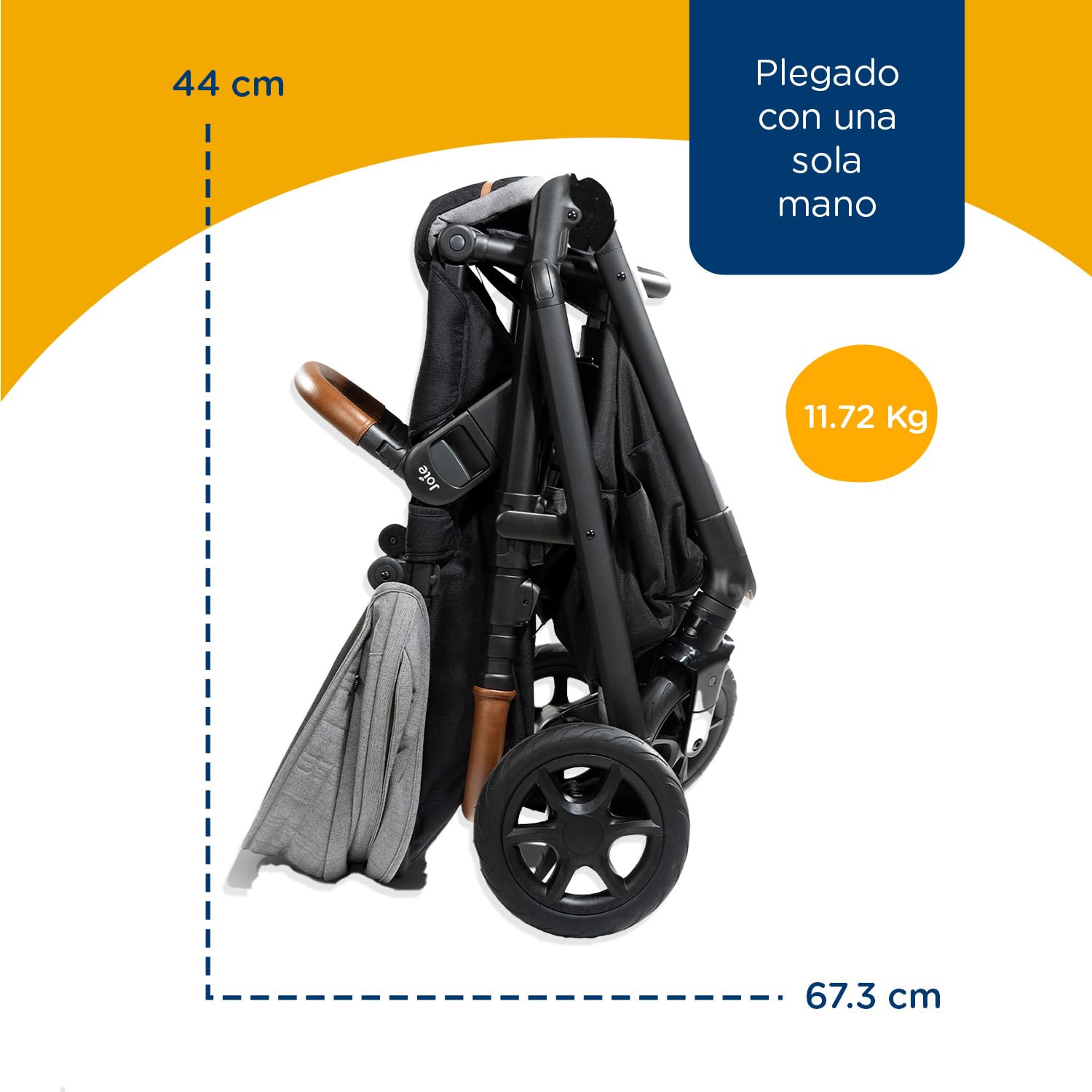 Joie Carriola para Bebe Aeria | Carriola Plegable con Silla Portabebe Ergonomica | Carriola de Viaje para Bebes con 5 Puntos de Seguridad | Carriola de Baston Ligera Portable | Carreola para Bebe