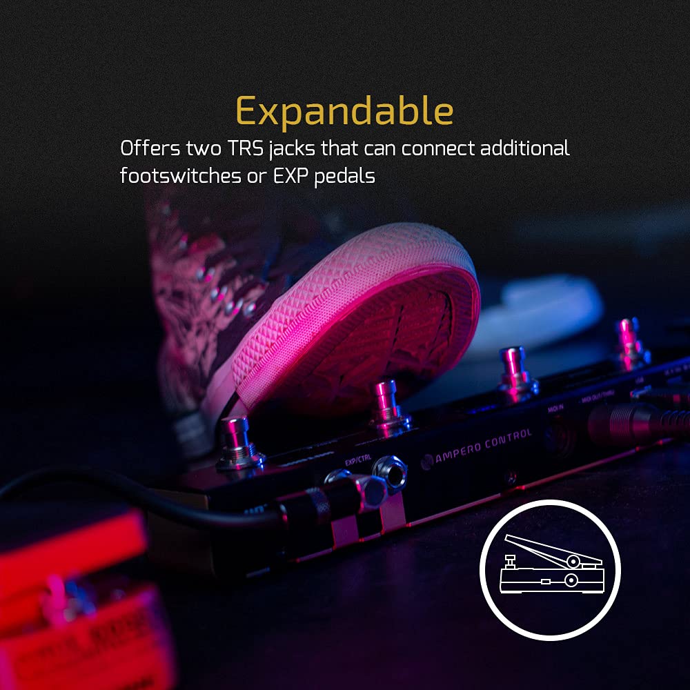 HOTONE MIDI pedal de control de pie Bluetooth Ampero Control de 4 botones
