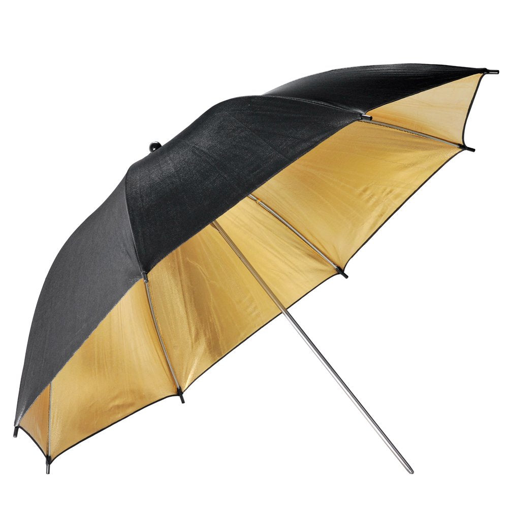 Neewer 33inch/84cm Black and Gold Reflective Lighting Umbrella - Great for Portrait Photography Studio