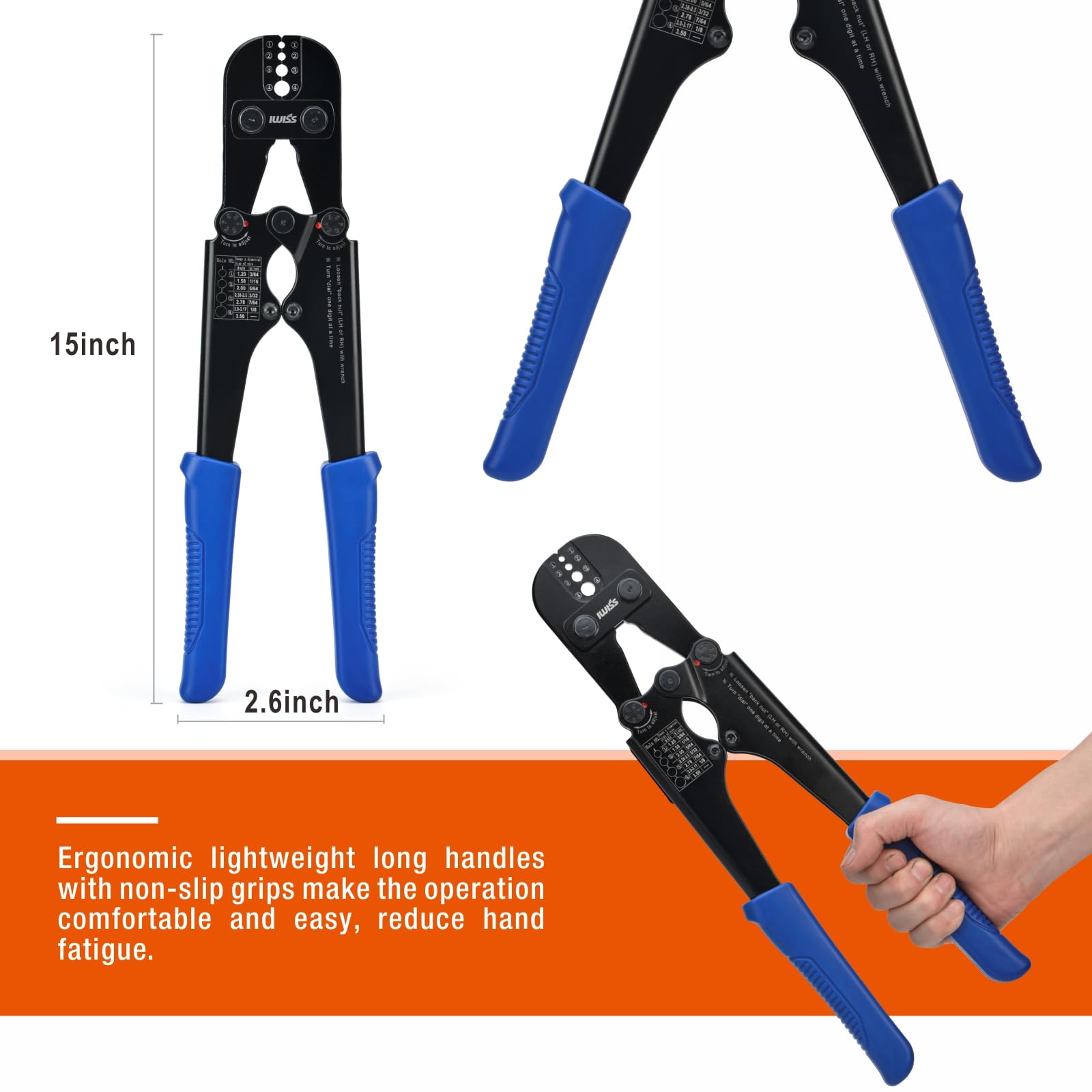 iCrimp Herramienta de crimpado de cuerda de alambre para mangas ovaladas de aluminio, mangas de parada, casquillos de crimpado, manga de bucle de crimpado de 3/64 a 1/8 pulgadas