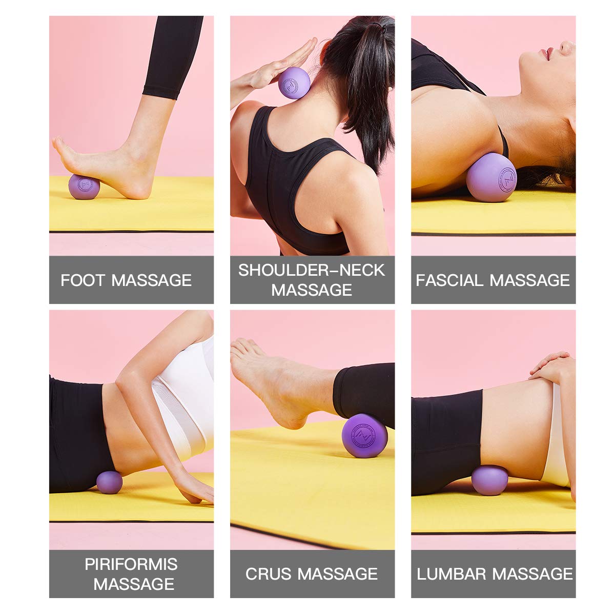 FITZELAR Massage Lacrosse Balls for Myofascial Release , SGS Certification, Massage Deep Tissue for Back and Shoulder, Trigger Point Therapy, Muscle Knots , Relieving Muscle Pain, Yoga Ball for Feet