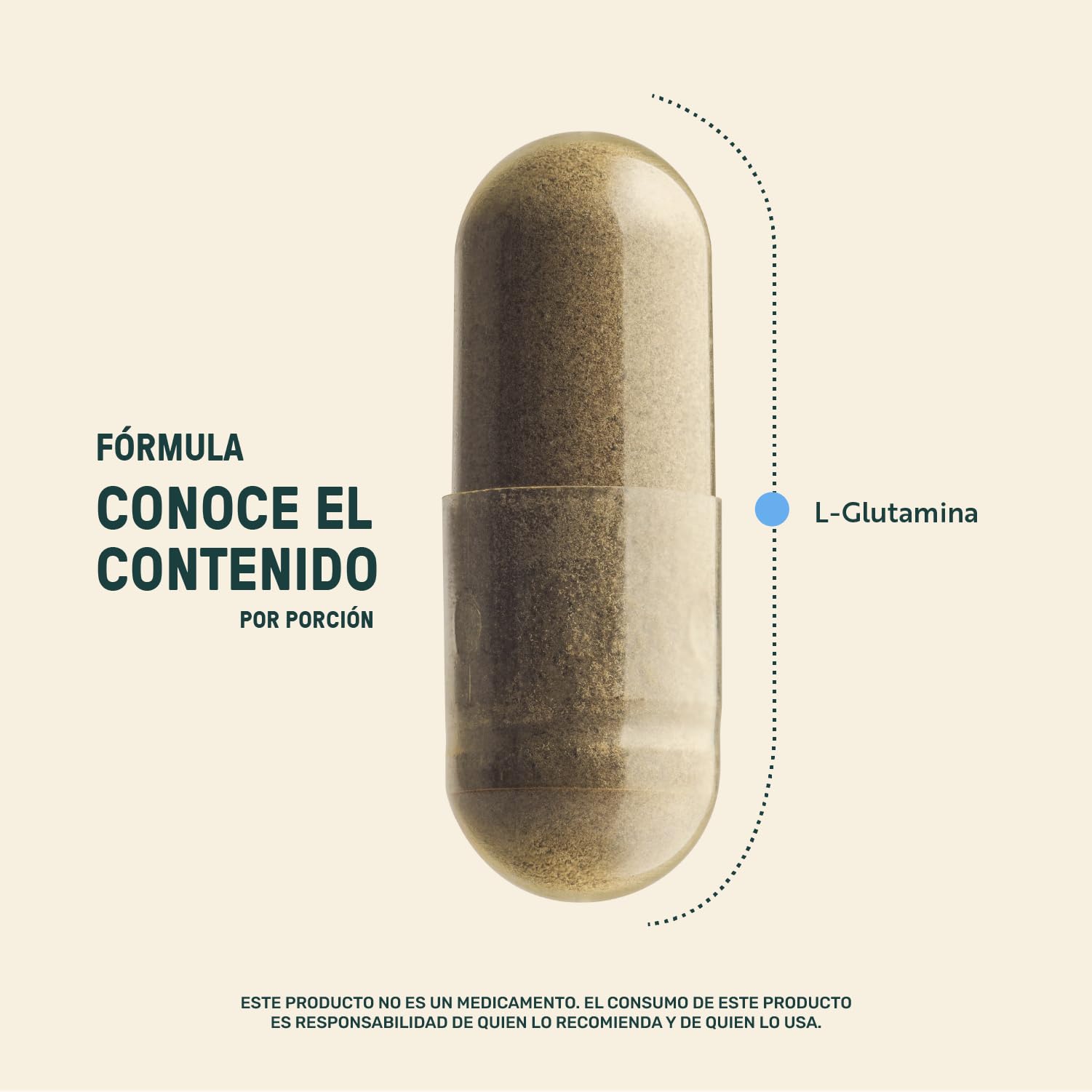 LIFE 360+ Pure Glutamine | 180 Cápsulas | L-Glutamina, Estearato de Magnesio | Suplemento Alimenticio en cápsulas a base de L-Glutamina | Cápsulas de Gelatina | Contenido total 180 porciones