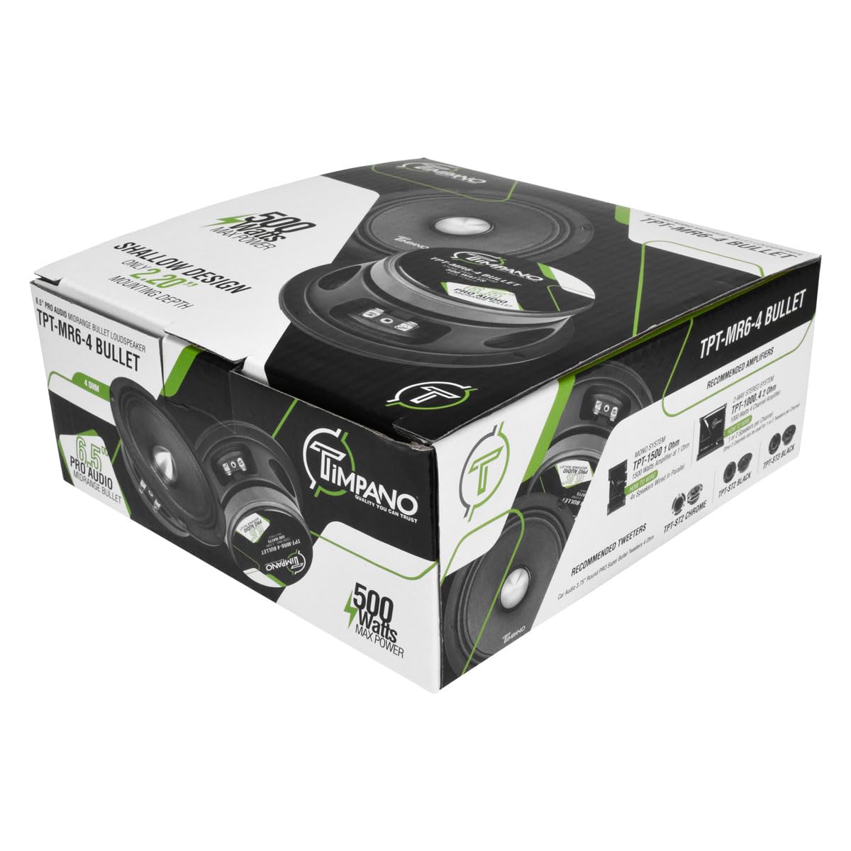 Altavoz de Rango Medio TIMPANO TPT-MR6-4 Pro Audio 6.5 Pulgadas para Coche 4 Ohms 125 Vatios RMS 250 Vatios Continuos