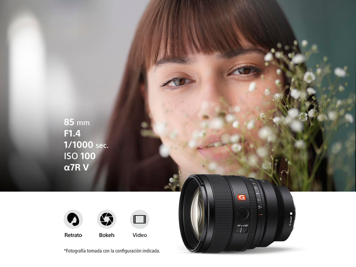 Lente Telefoto Fijo Sony G Master 85mm F1.4 Full Frame Versión Oficial con Garantía Local