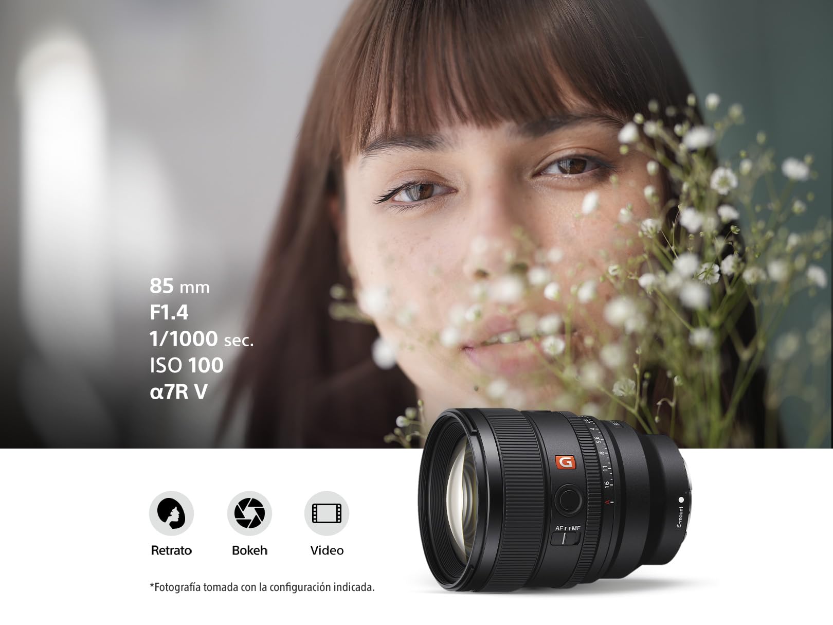 Lente Telefoto Fijo Sony G Master 85mm F1.4 Full Frame Versión Oficial con Garantía Local